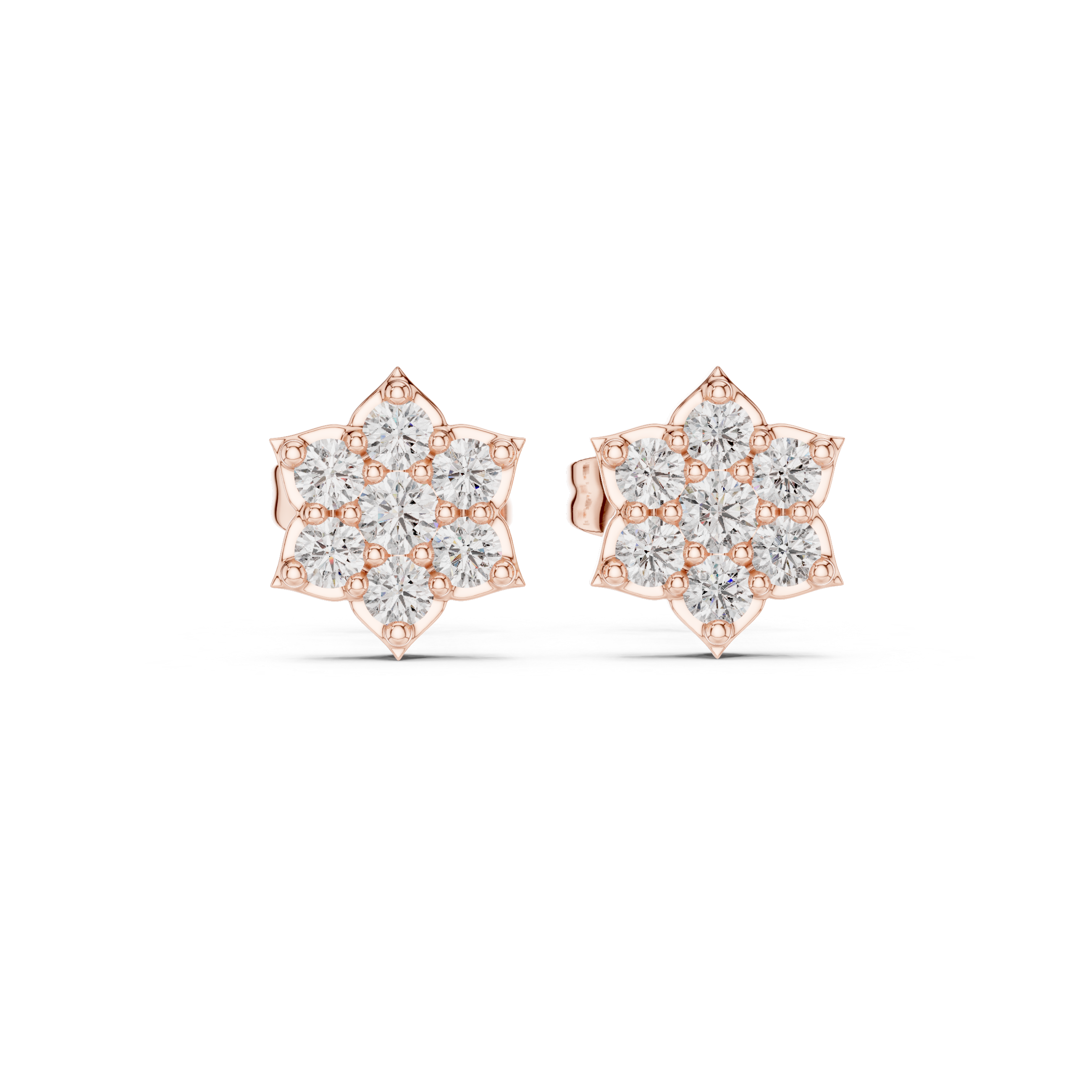 Luxury Star Cluster Diamond Stud Earrings