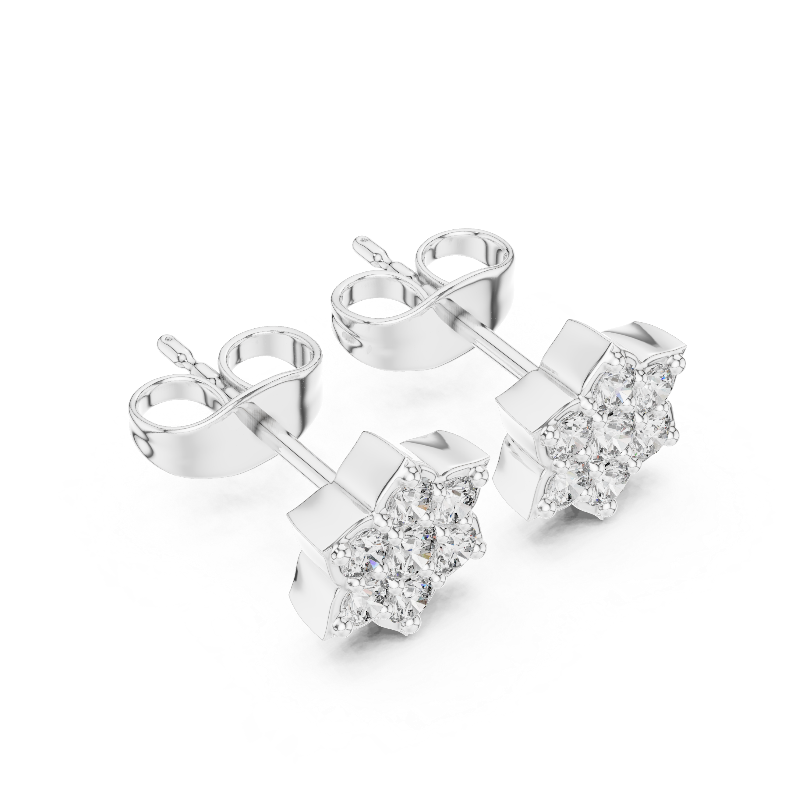 Luxury Star Cluster Diamond Stud Earrings