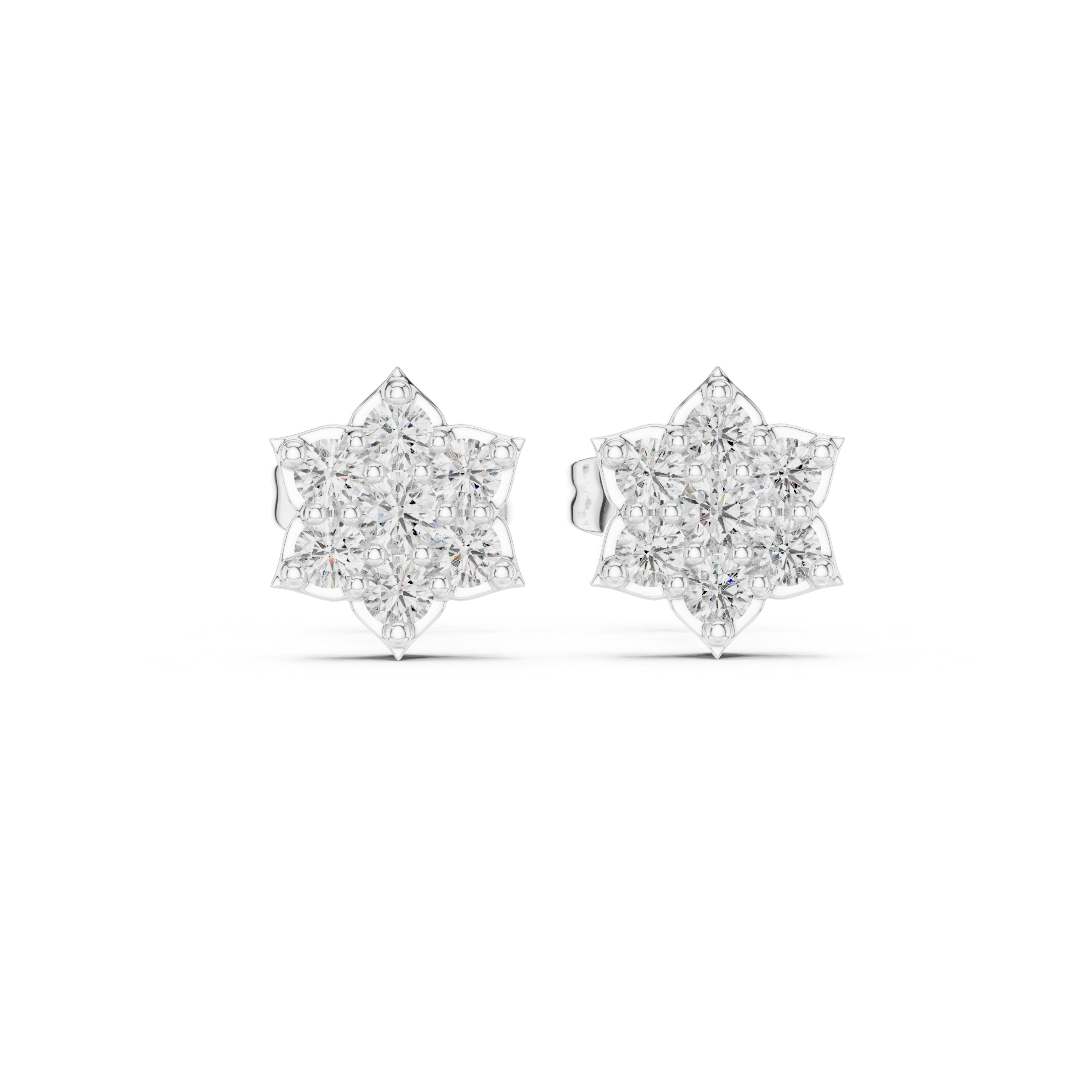 Luxury Star Cluster Diamond Stud Earrings