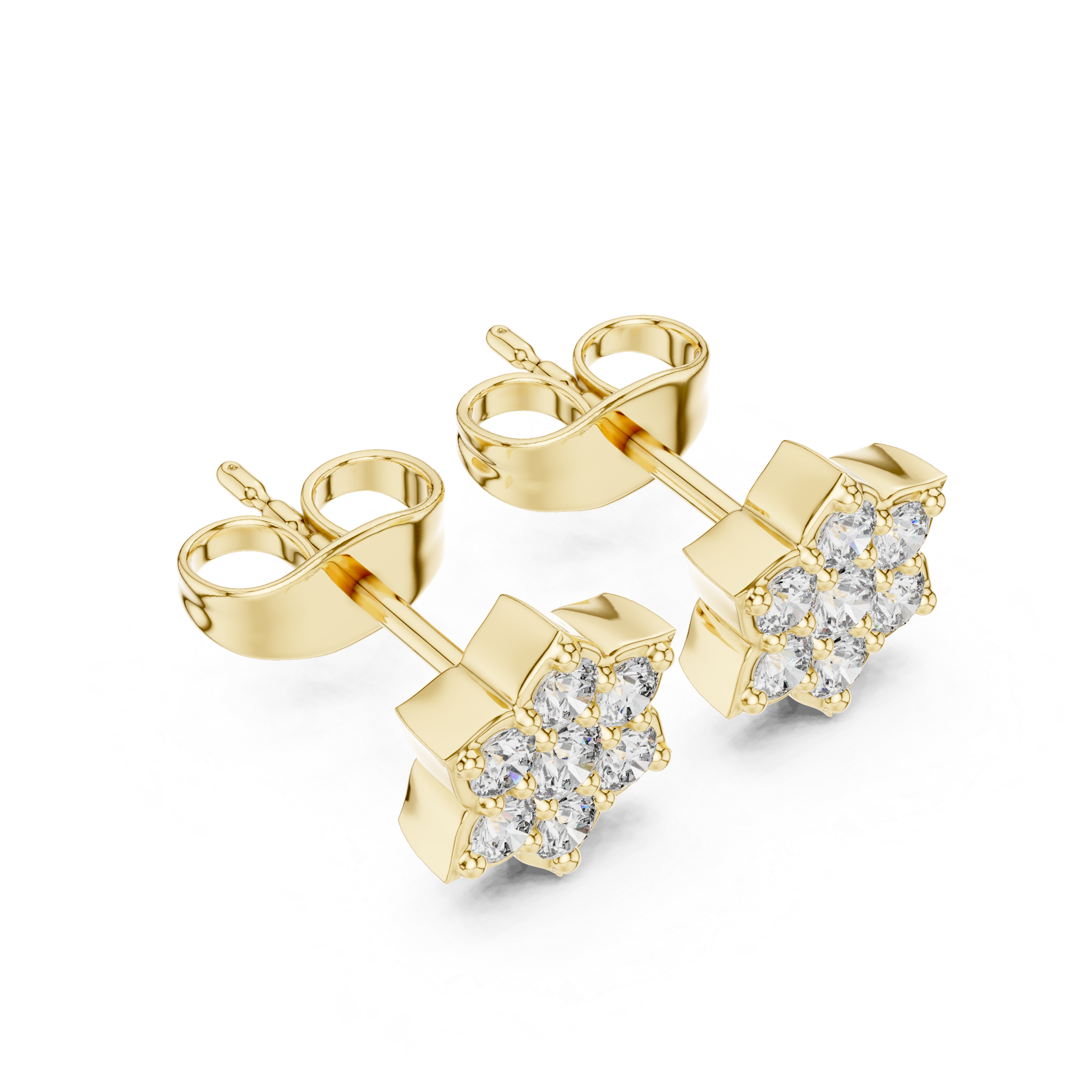 Luxury Star Cluster Diamond Stud Earrings