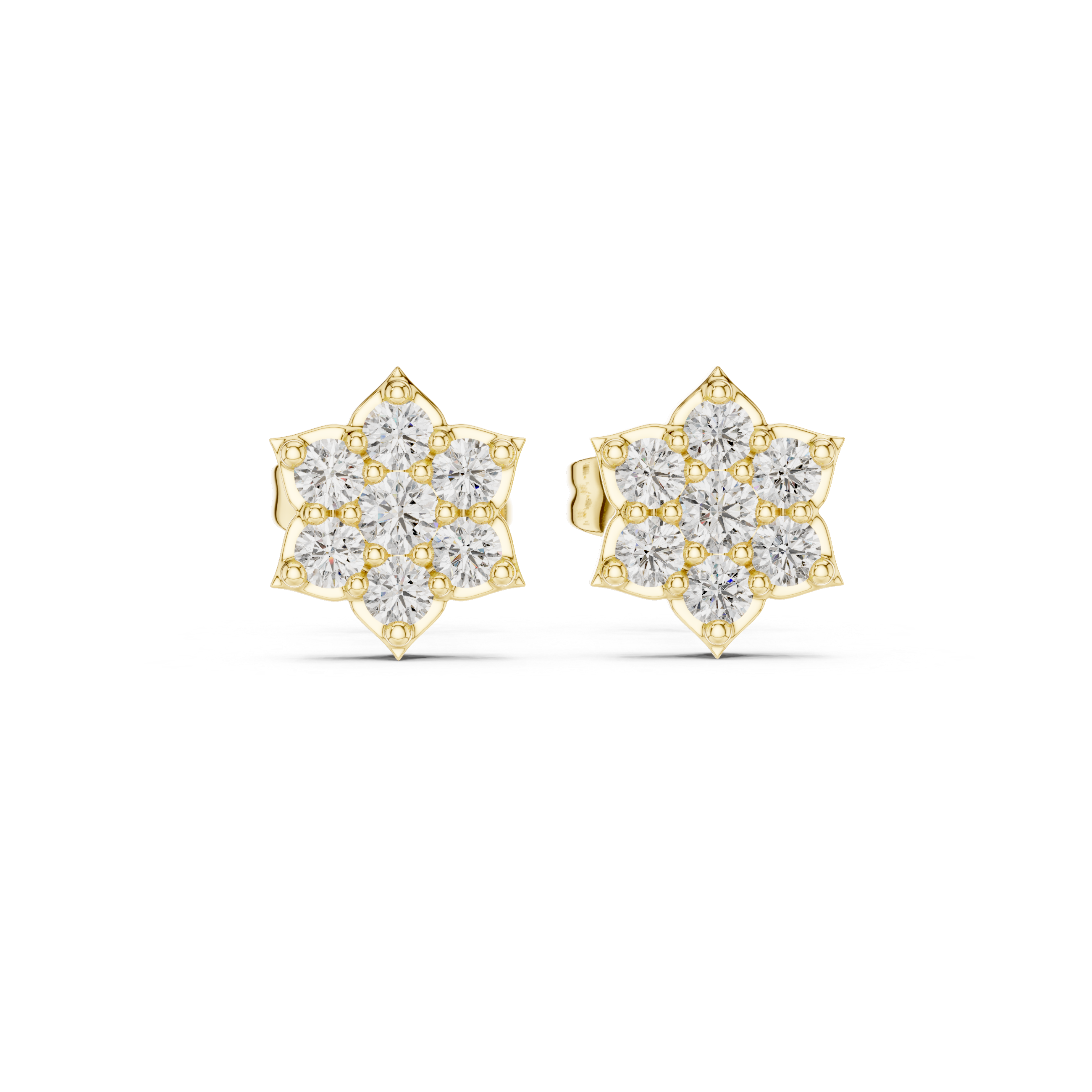 Luxury Star Cluster Diamond Stud Earrings