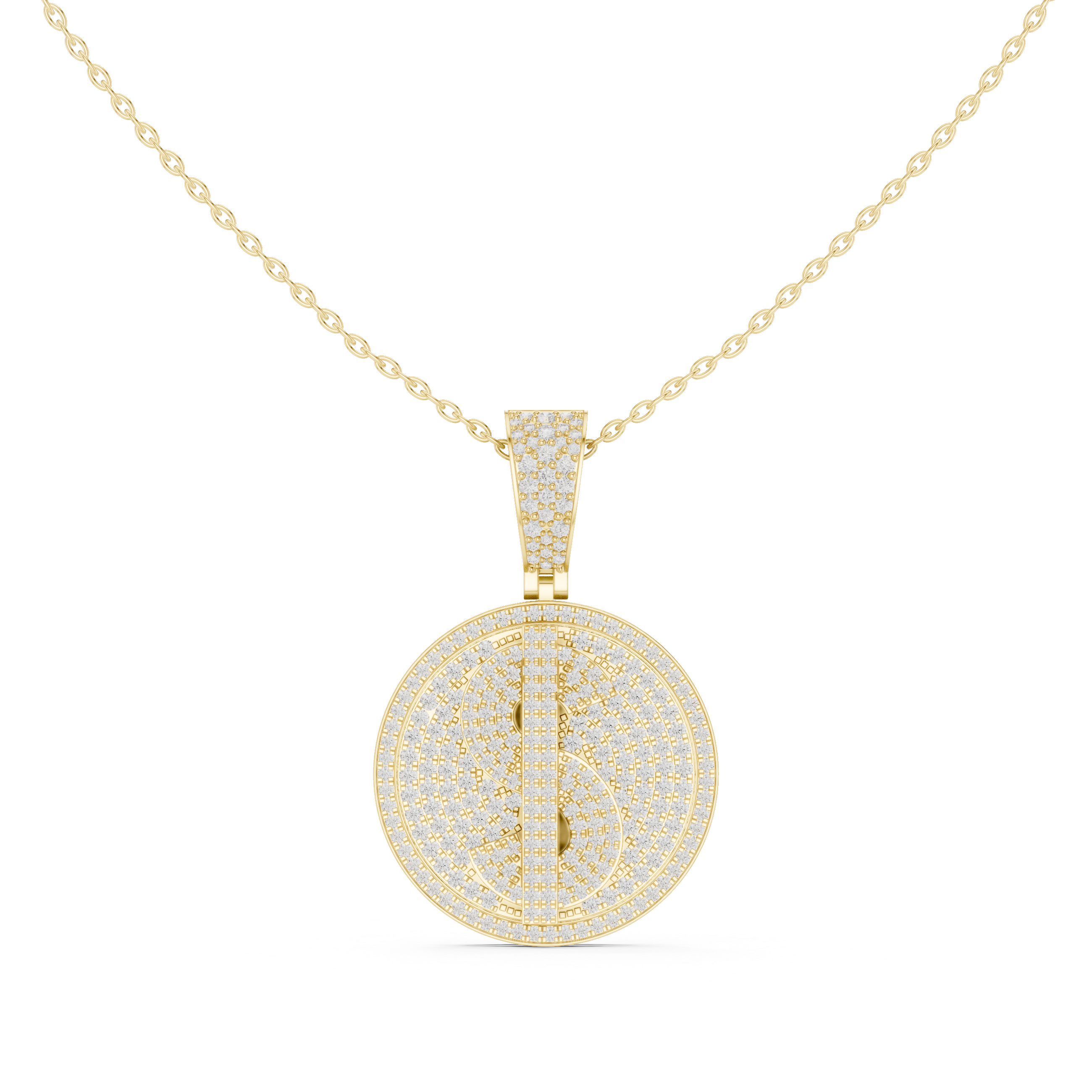 Luxury Dollar Sign Diamond Pendant