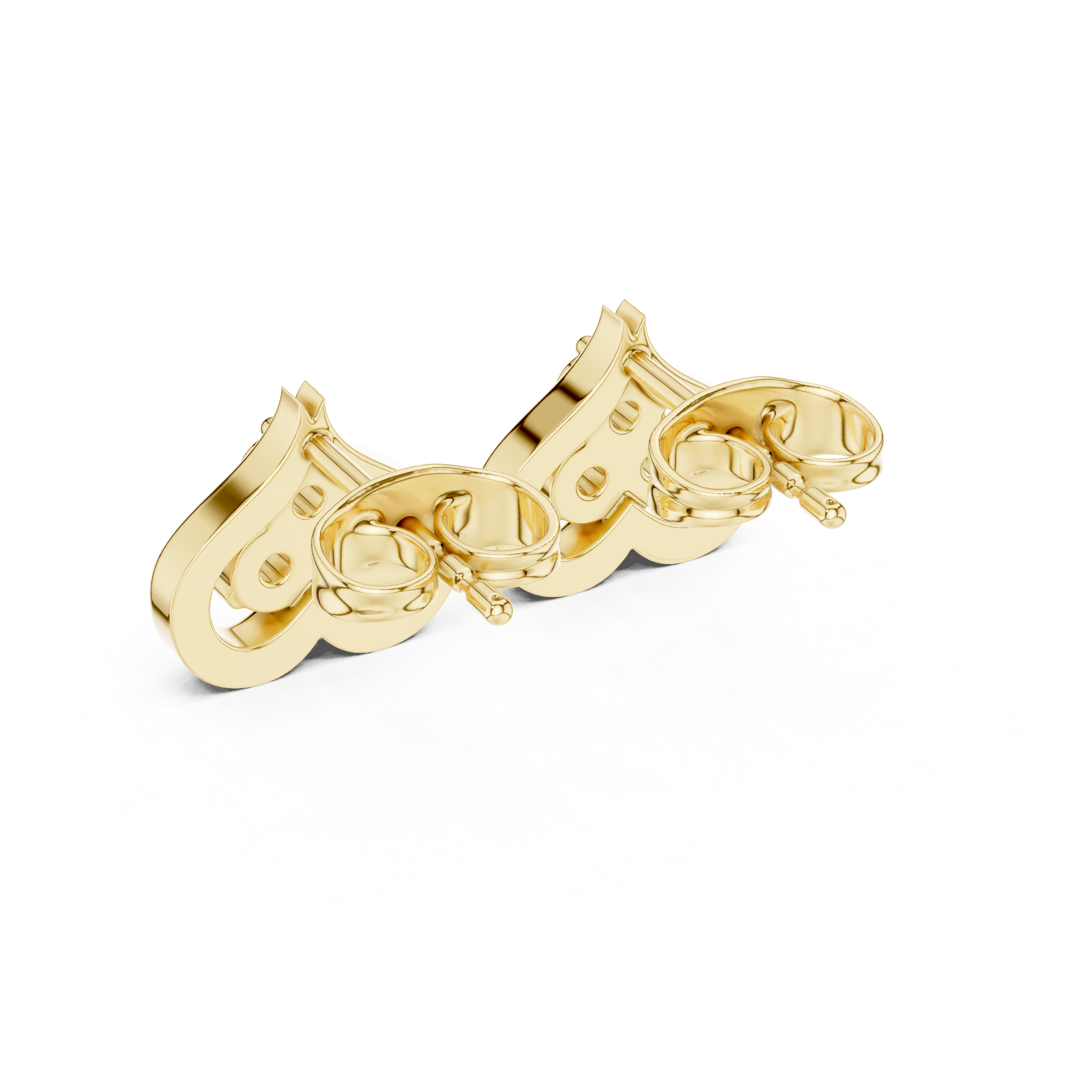 Luxury Heart Frame Diamond Stud Earrings