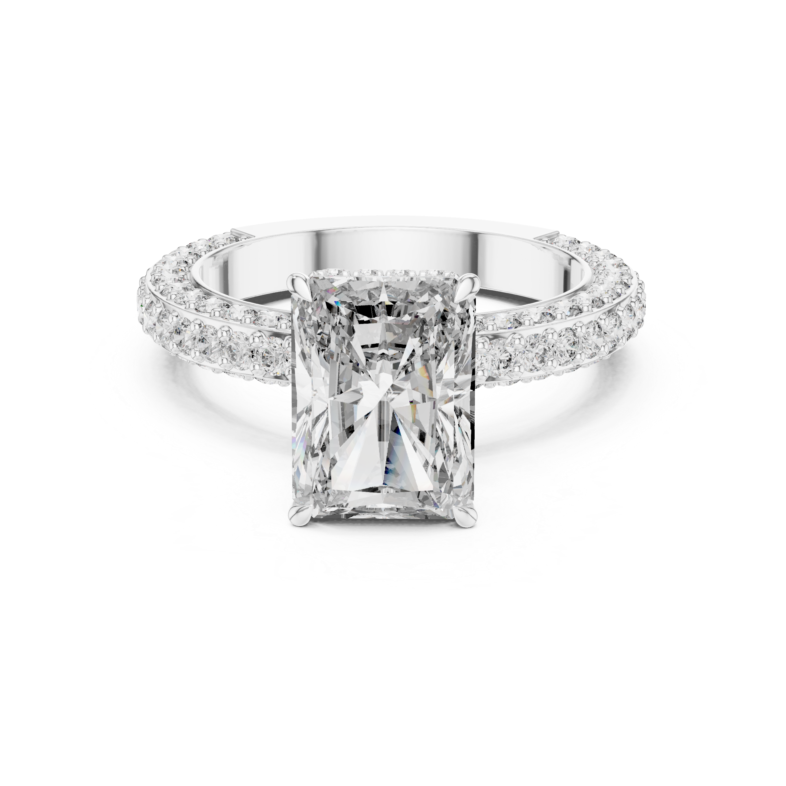 Radiant Cut Halo Diamond Ring