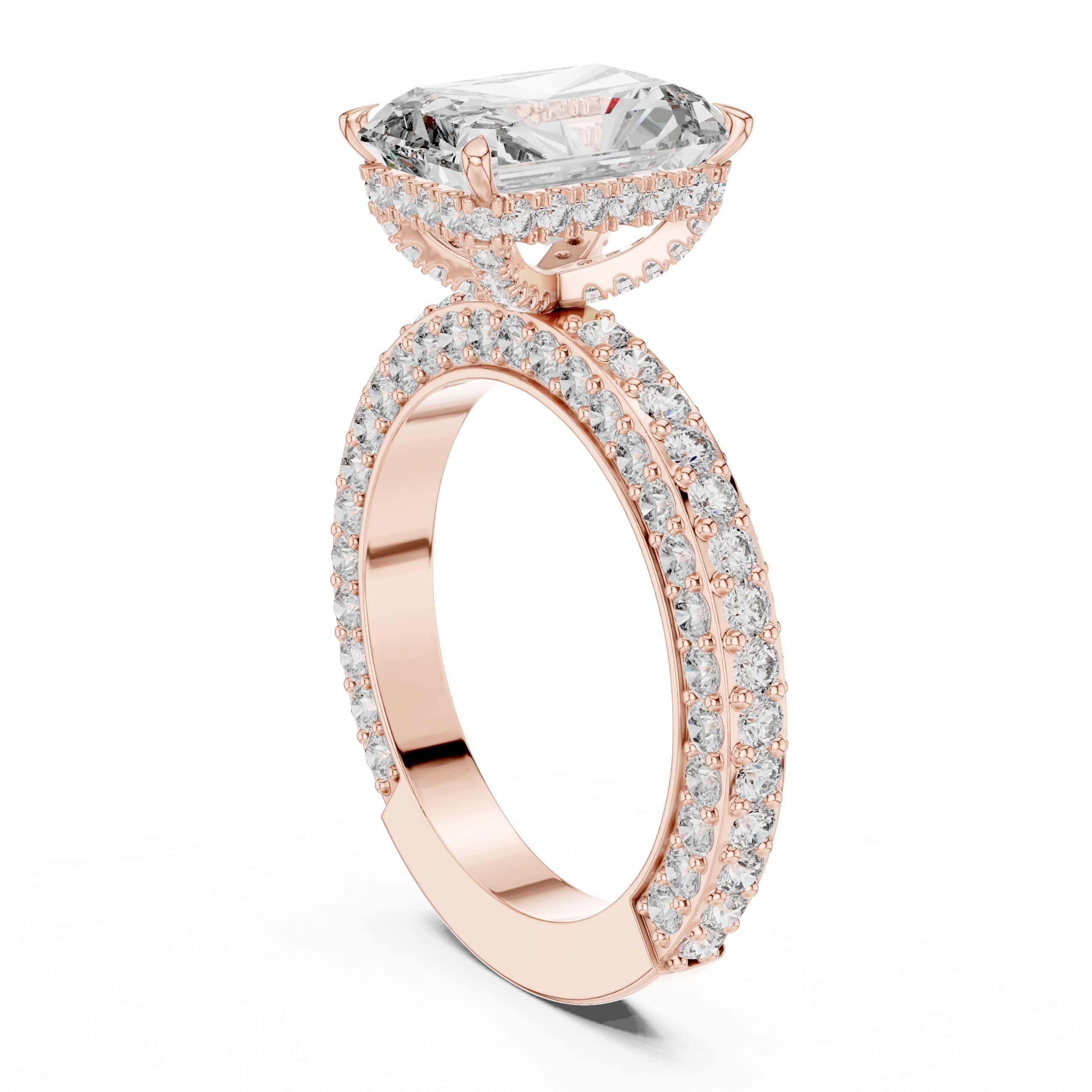 Radiant Cut Halo Diamond Ring