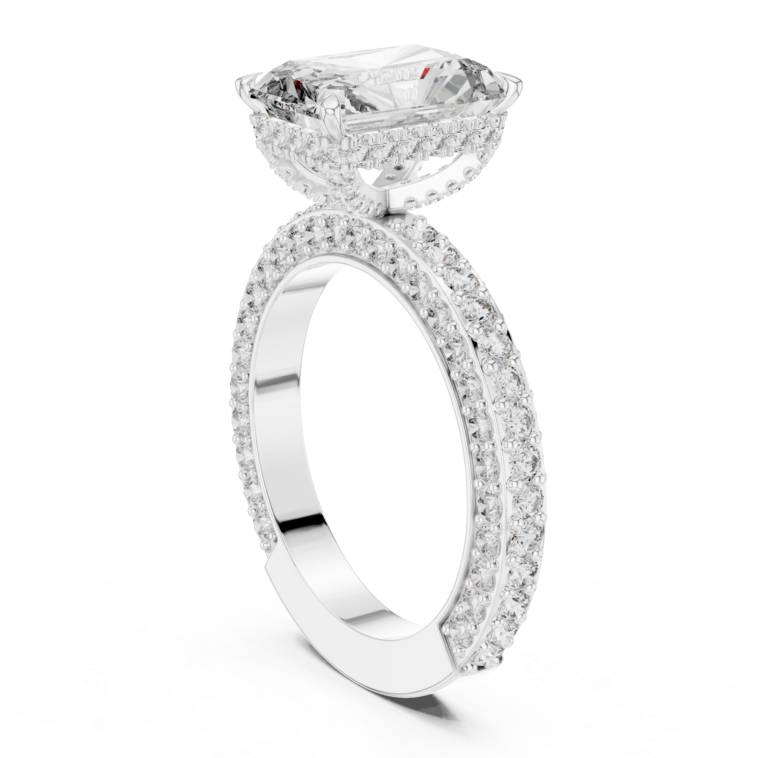 Radiant Cut Halo Diamond Ring