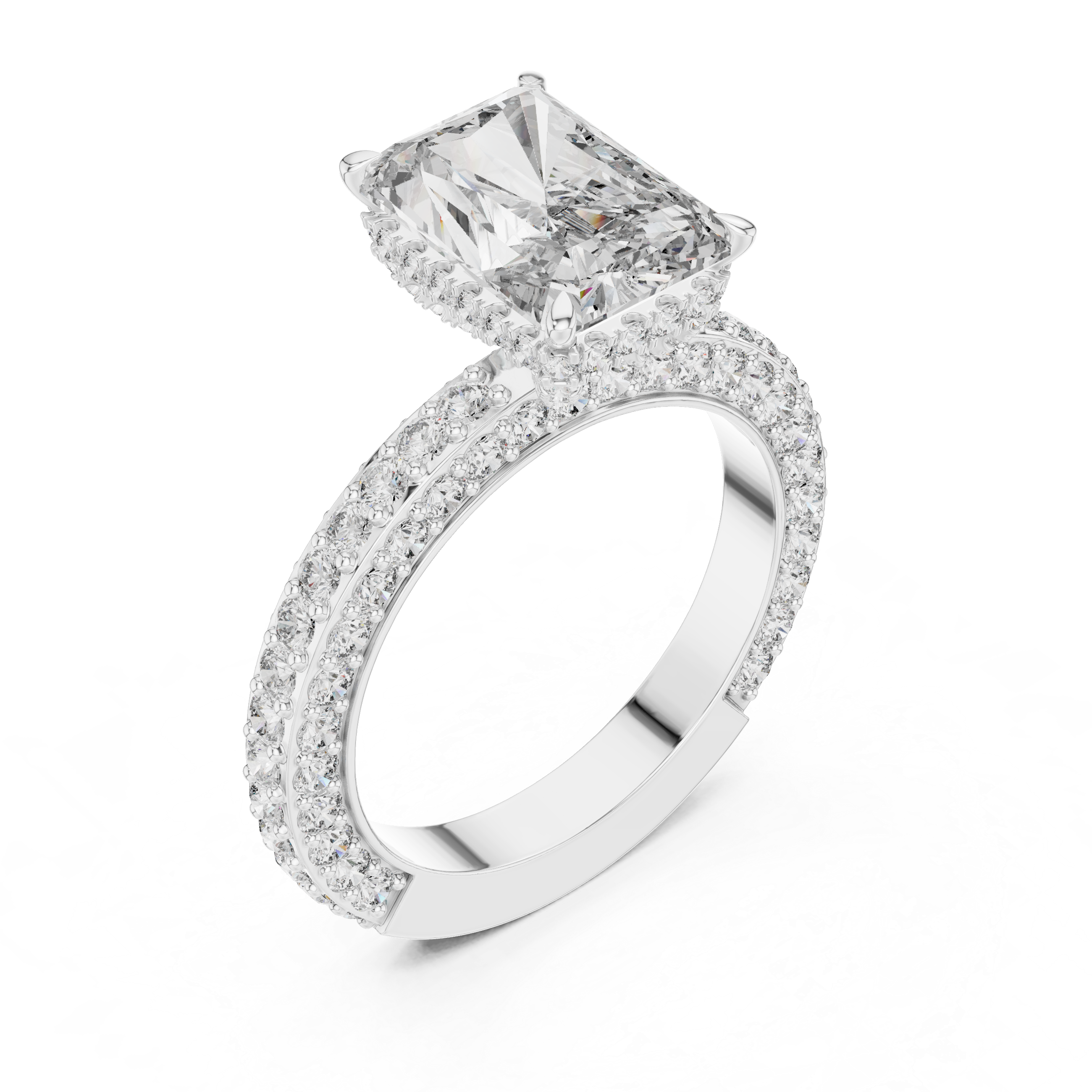 Radiant Cut Halo Diamond Ring