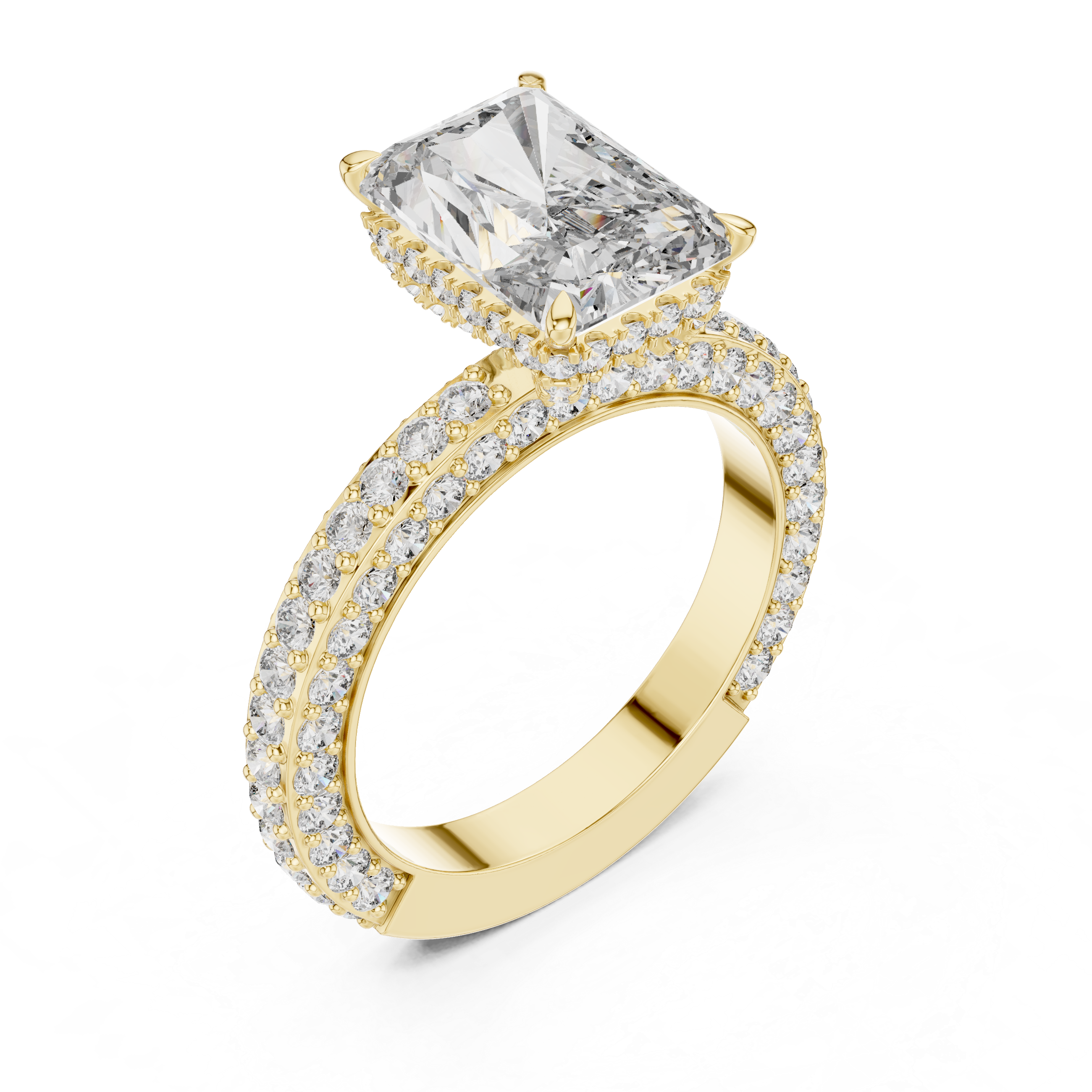 Radiant Cut Halo Diamond Ring