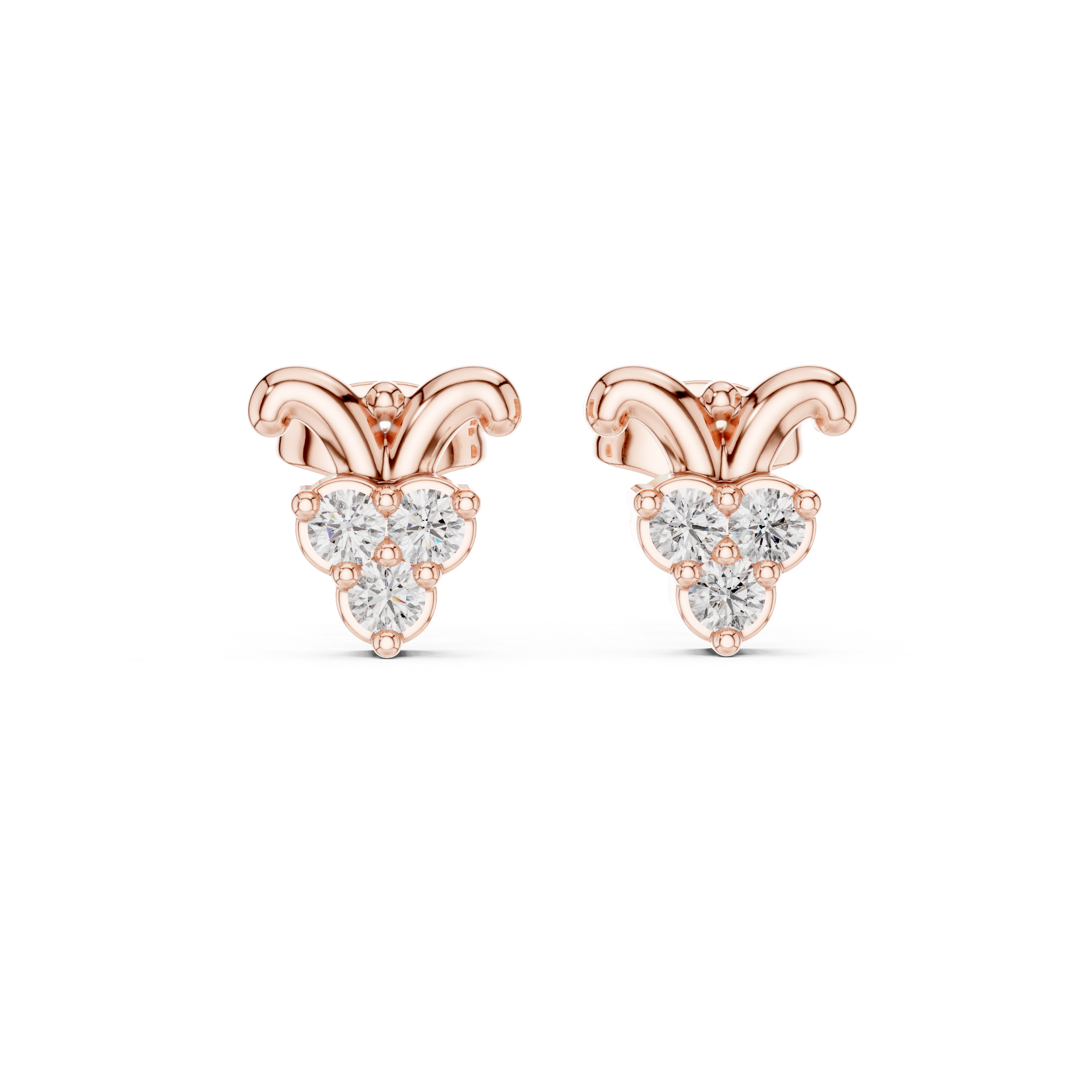 Luxury Clover Drop Diamond Stud Earrings