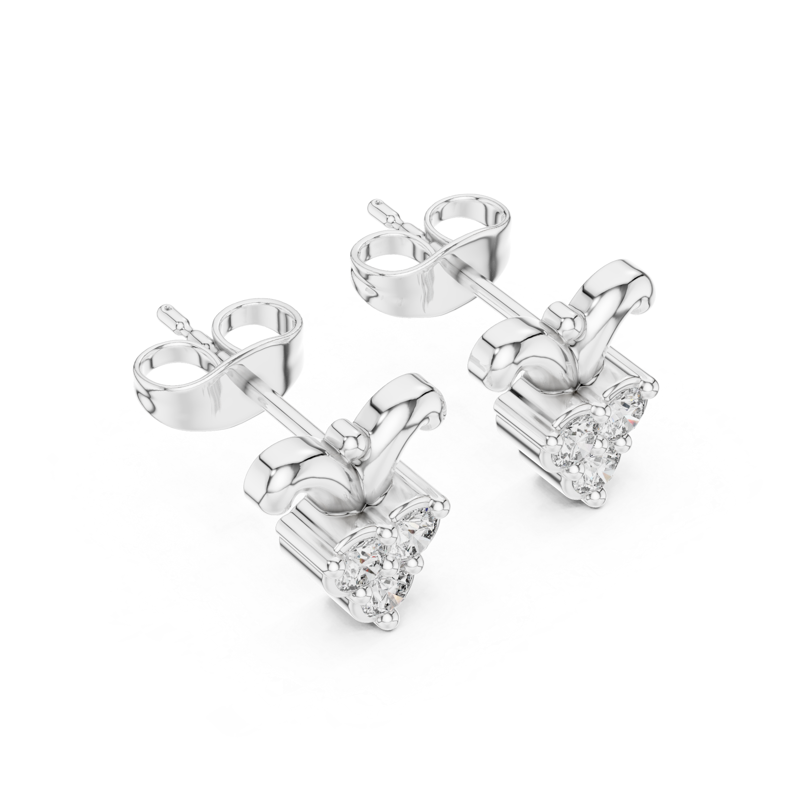 Luxury Clover Drop Diamond Stud Earrings