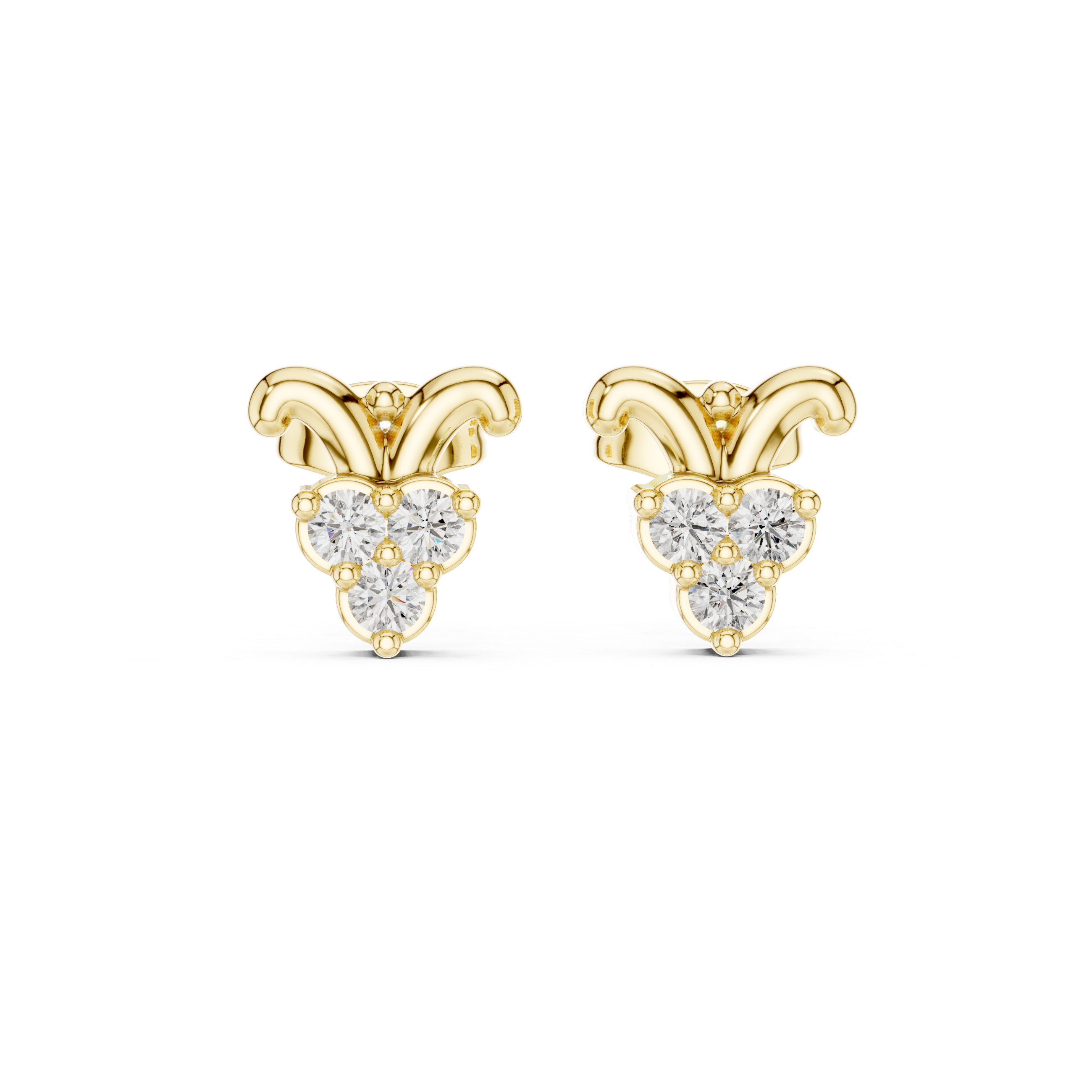 Luxury Clover Drop Diamond Stud Earrings