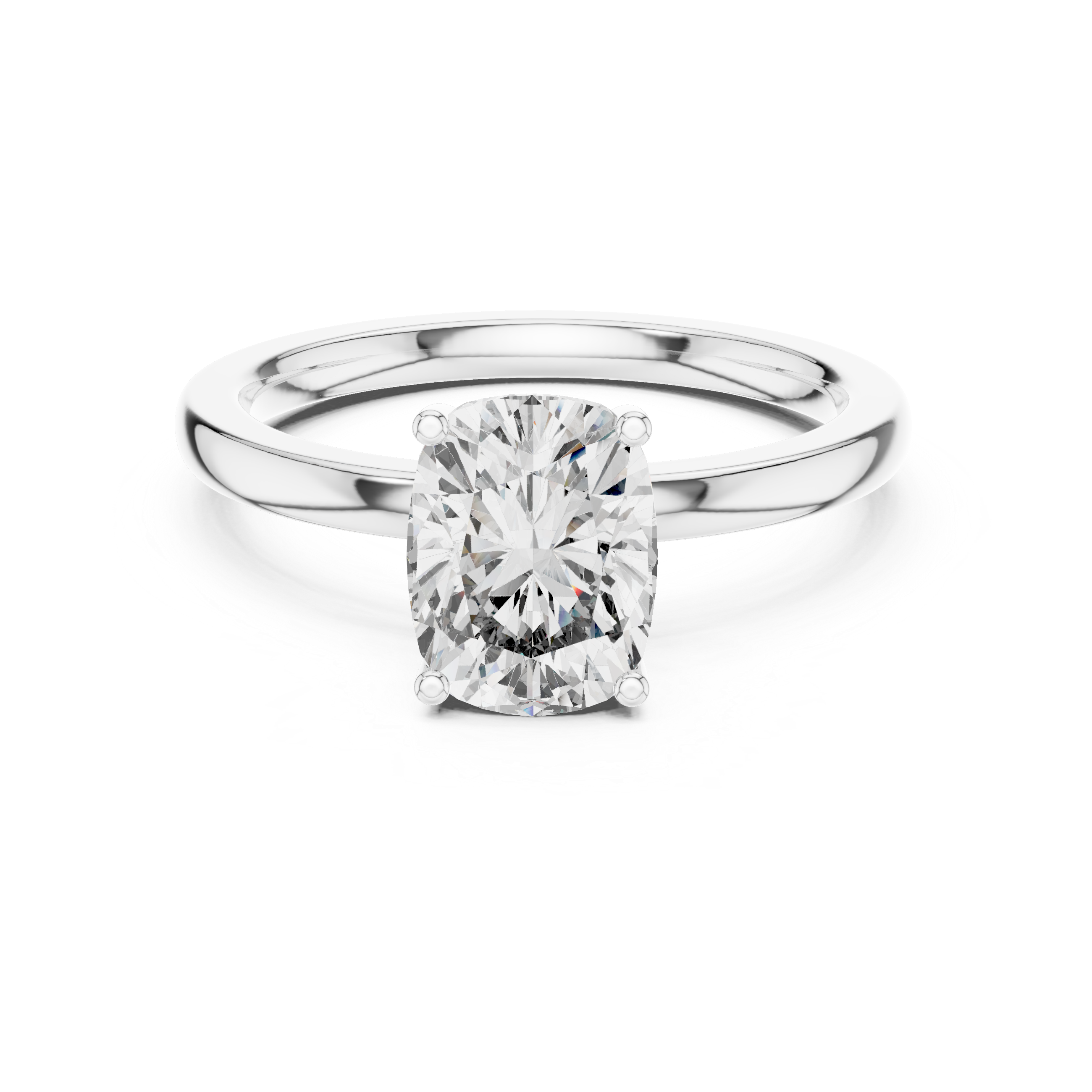 Minimal Cushion Solitaire Ring