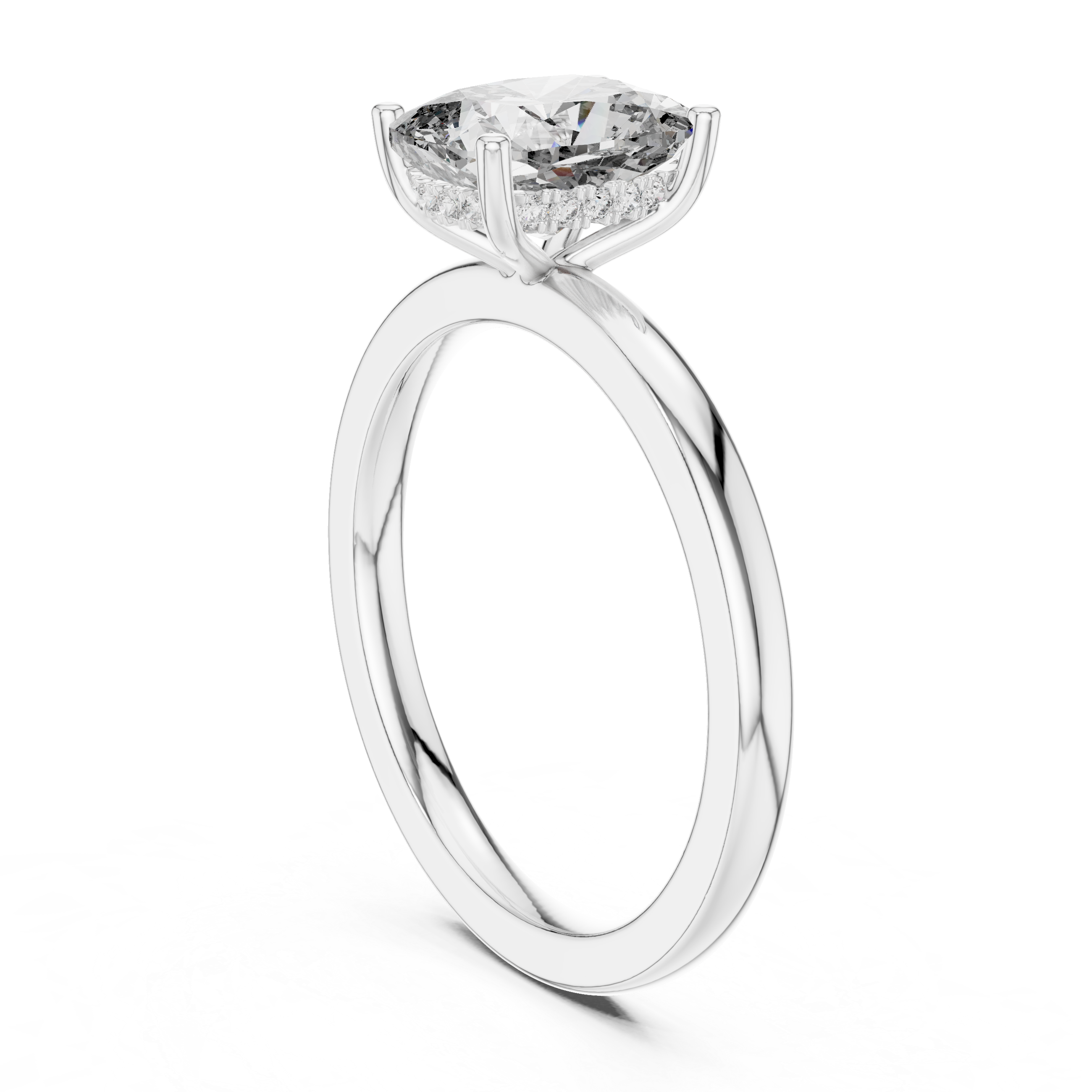 Minimal Cushion Solitaire Ring