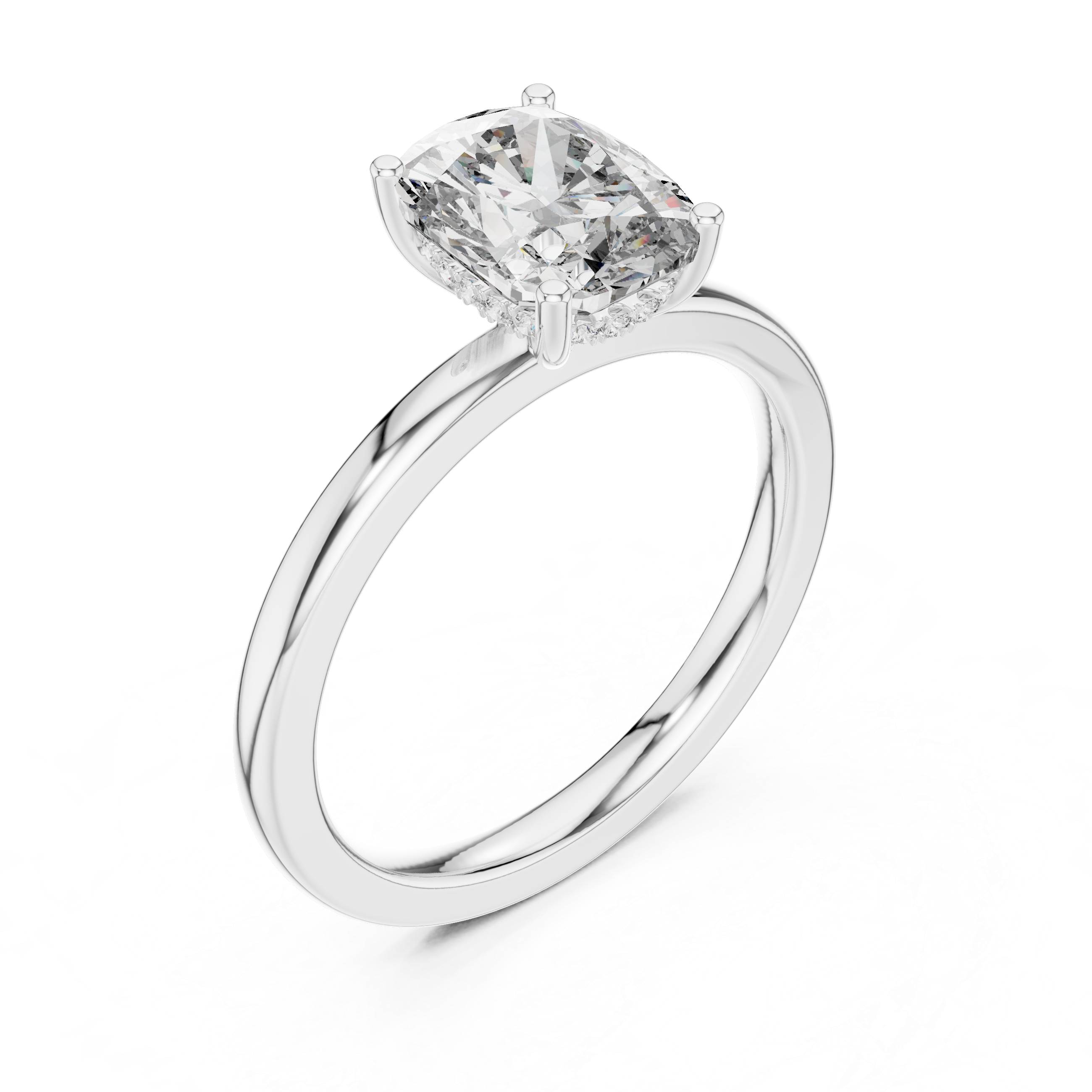 Minimal Cushion Solitaire Ring