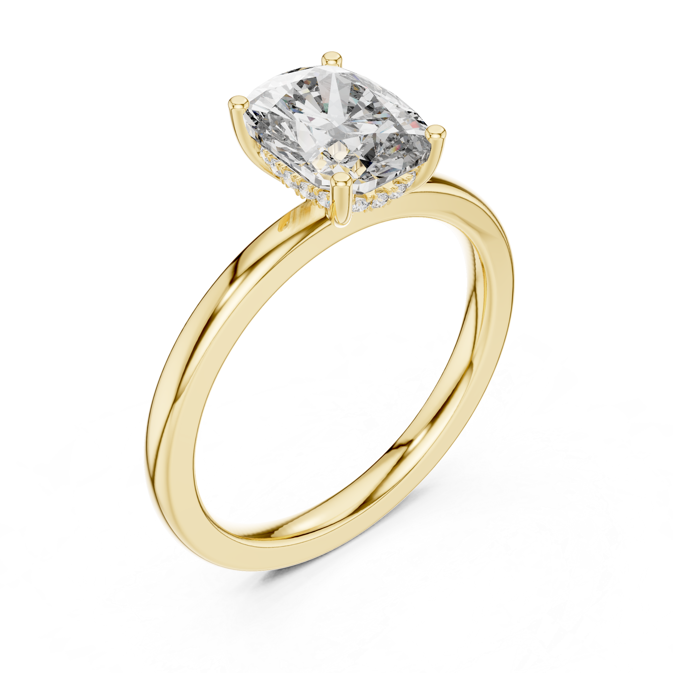 Minimal Cushion Solitaire Ring