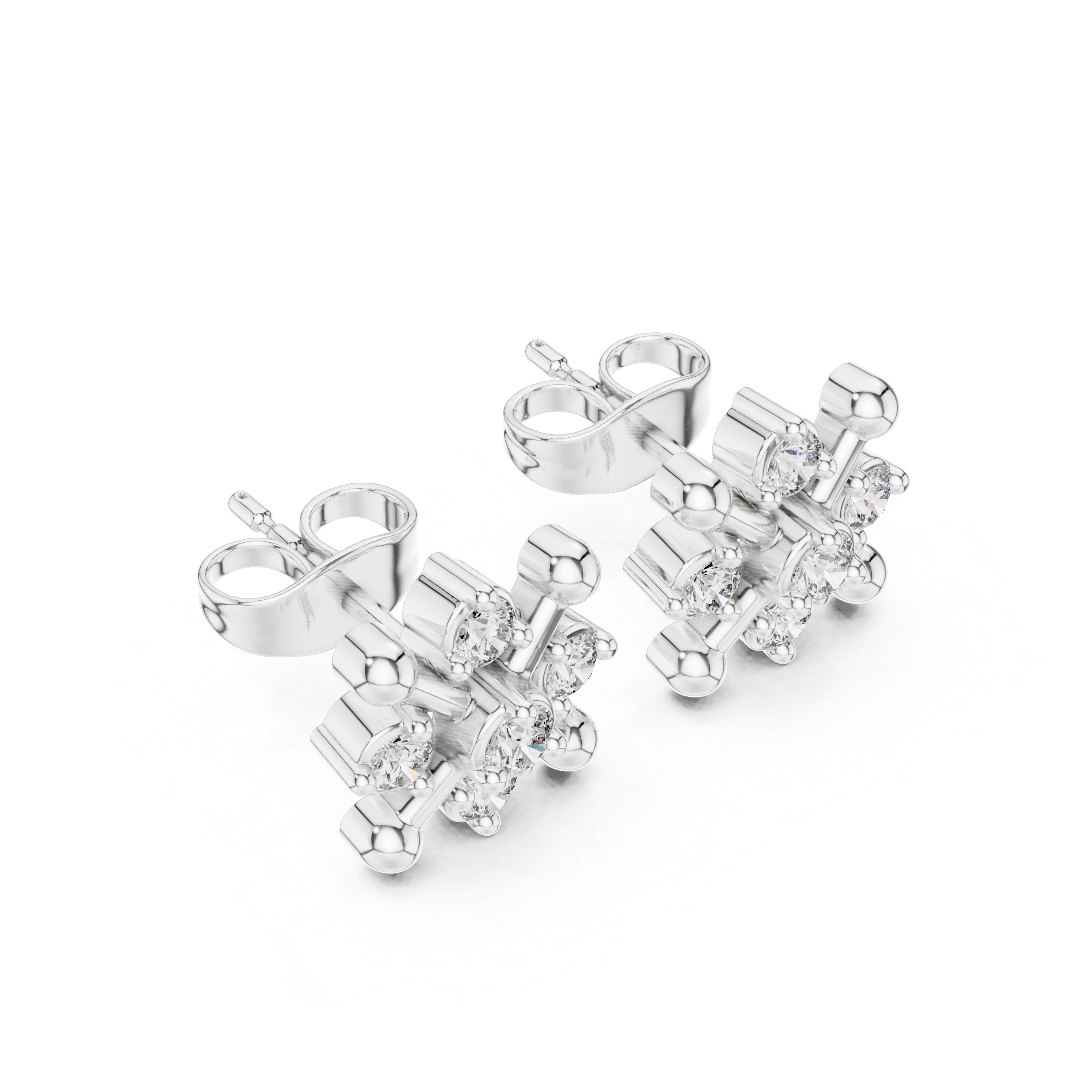 Luxury Starburst Diamond Stud Earrings