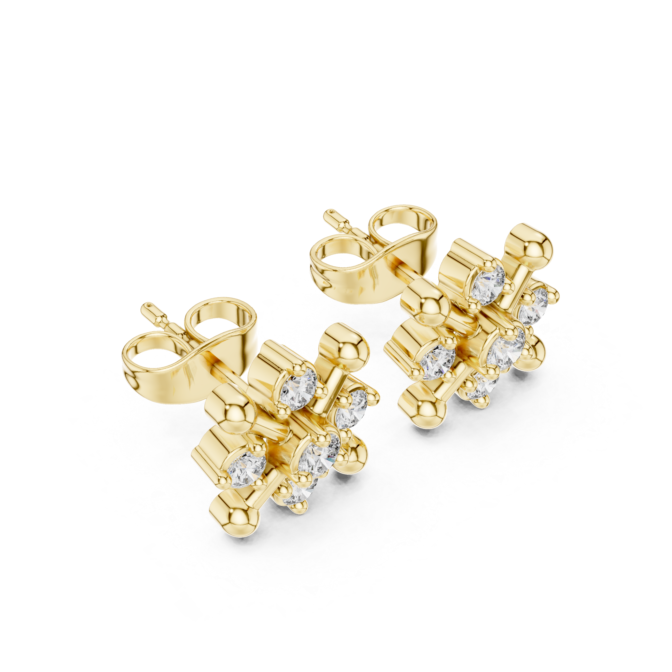 Luxury Starburst Diamond Stud Earrings