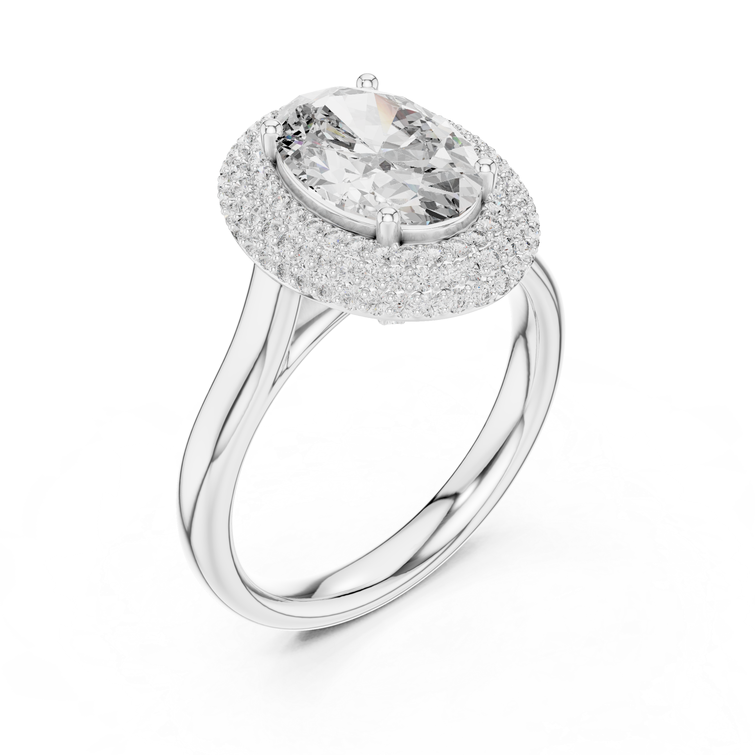 Oval Halo Diamond Ring