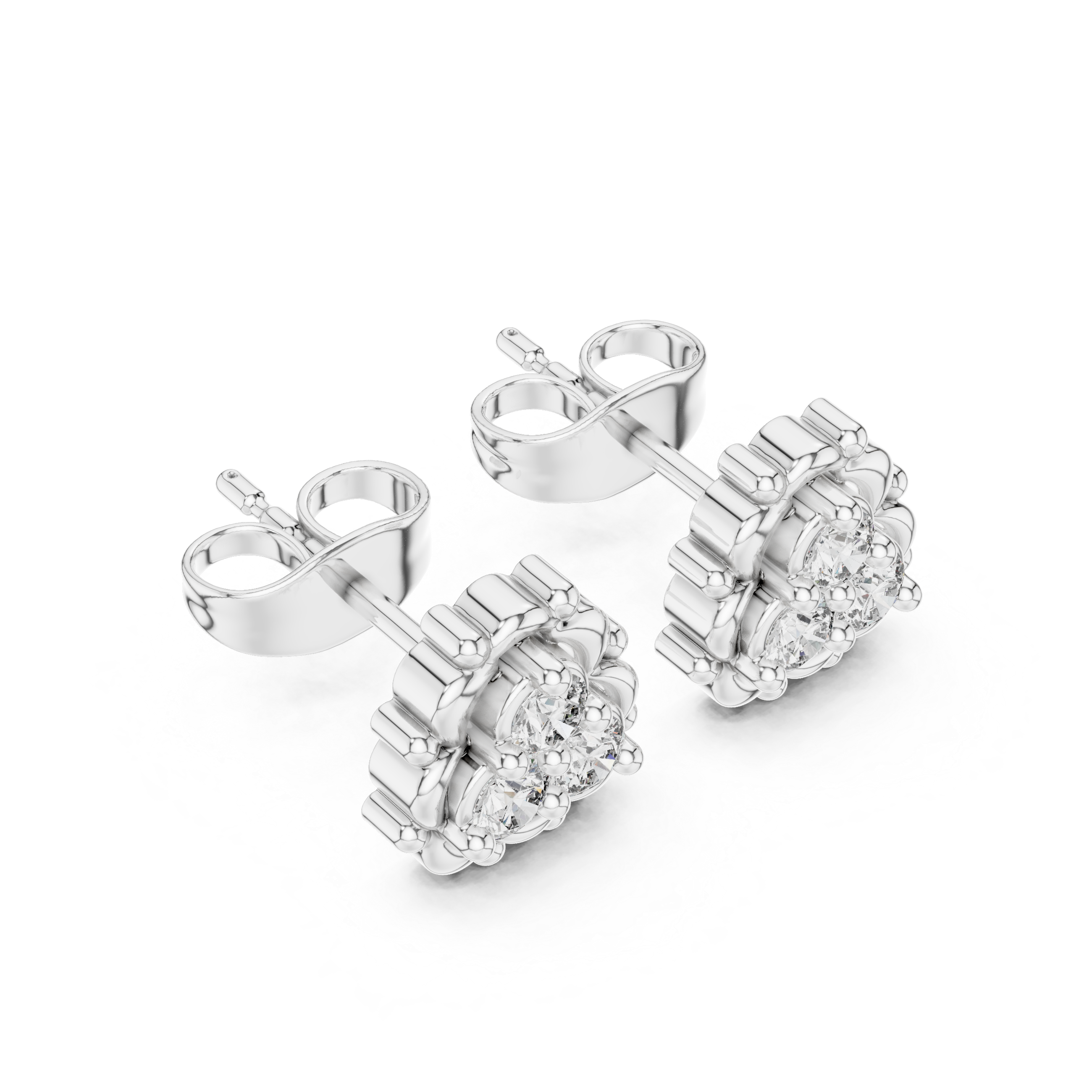 Luxury Clover Diamond Stud Earrings