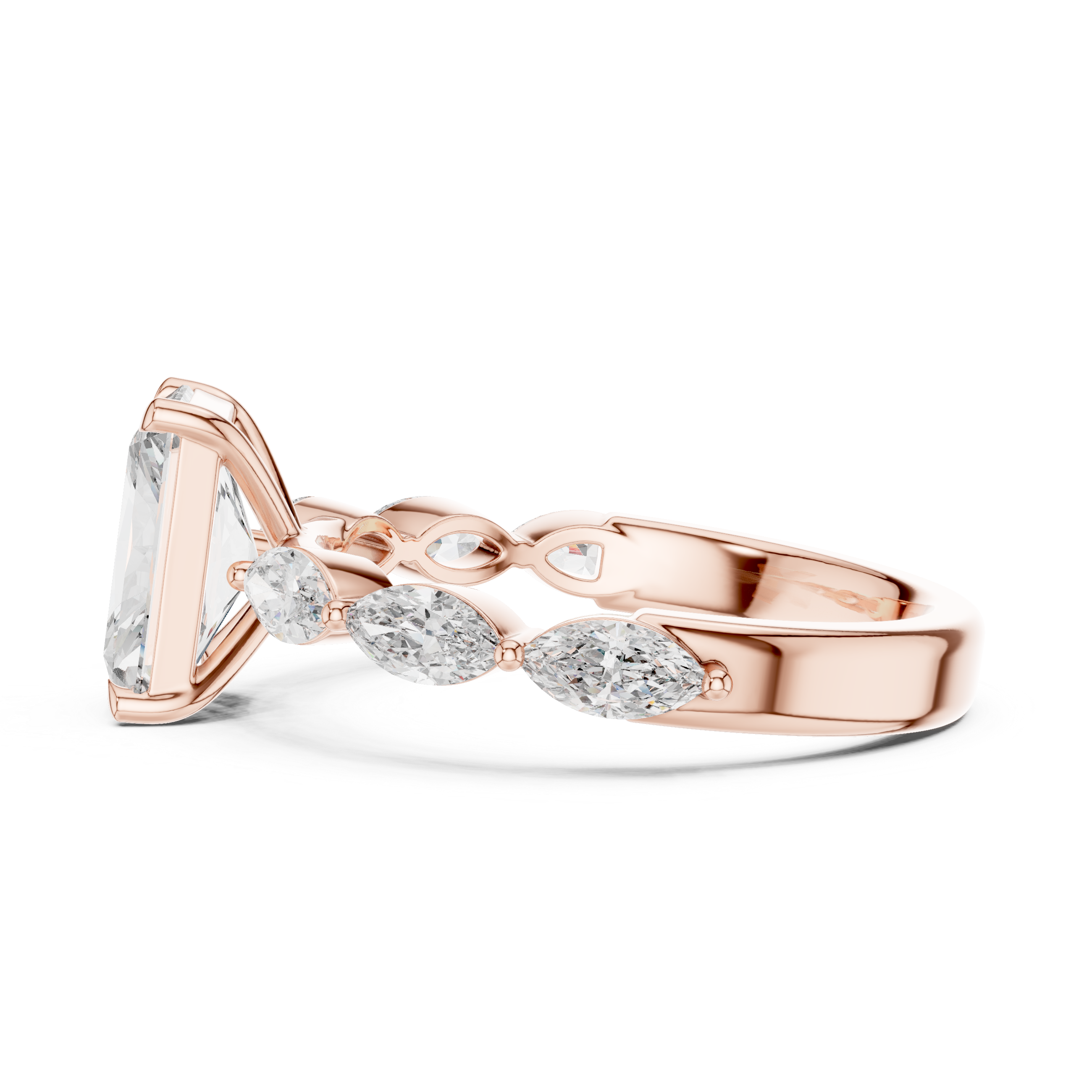 Radiant Side Stone Ring
