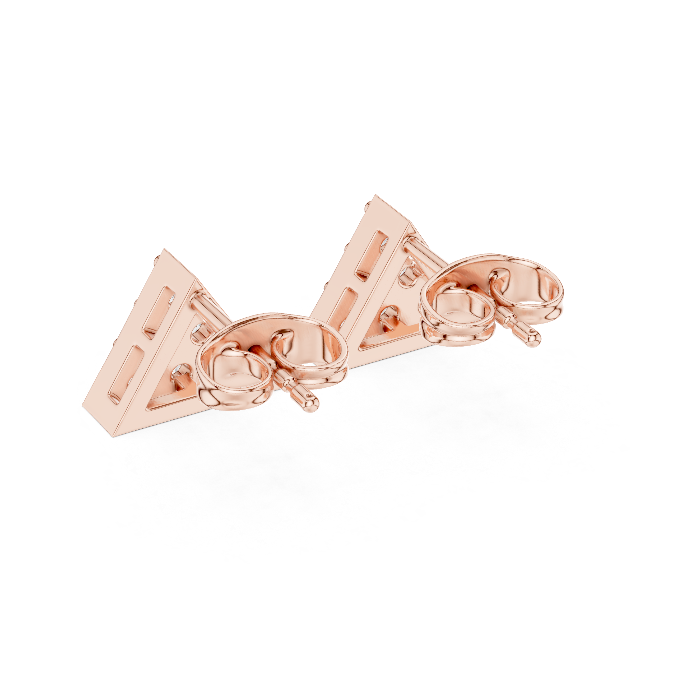 Luxury Triangle Diamond Stud Earrings