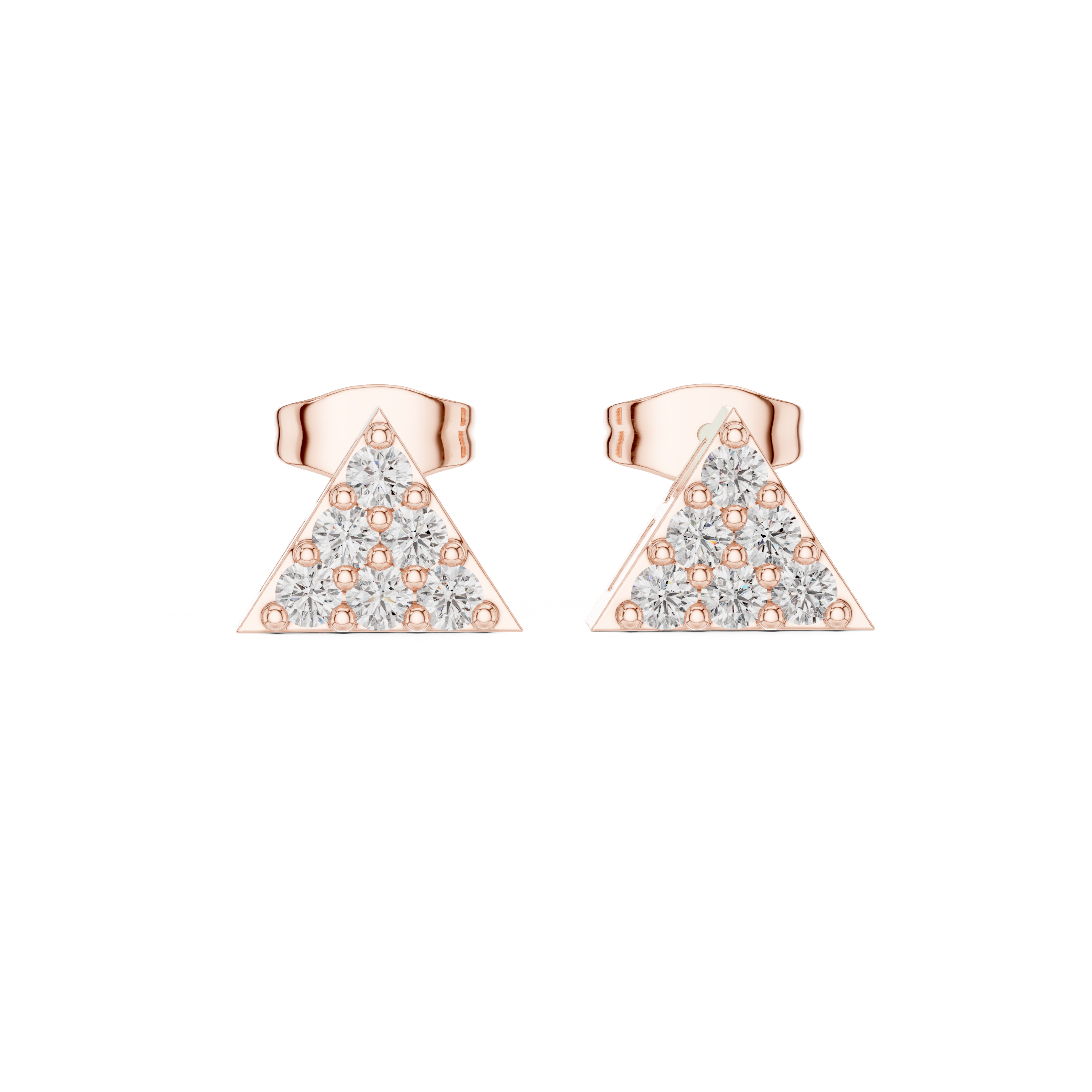 Luxury Triangle Diamond Stud Earrings