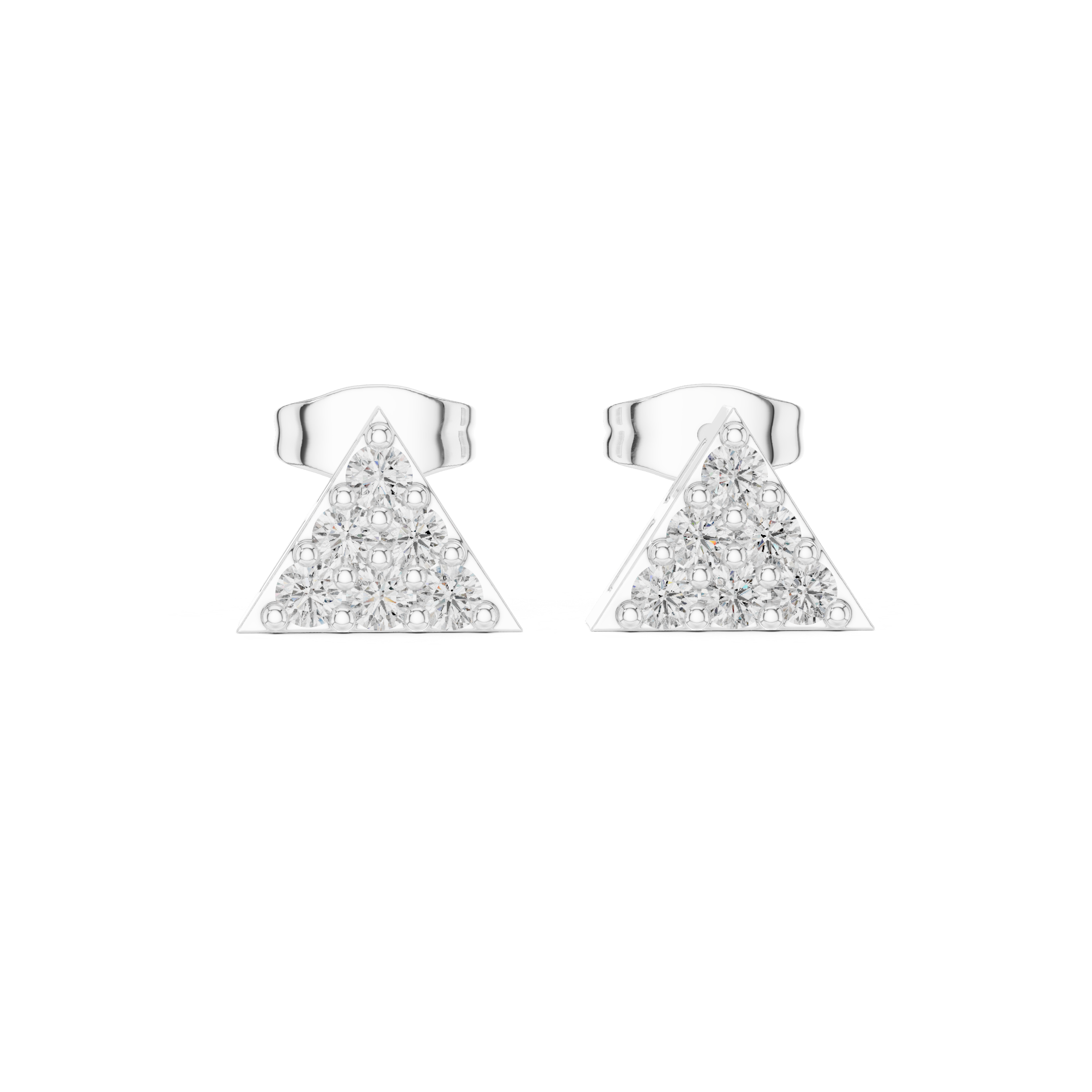 Luxury Triangle Diamond Stud Earrings