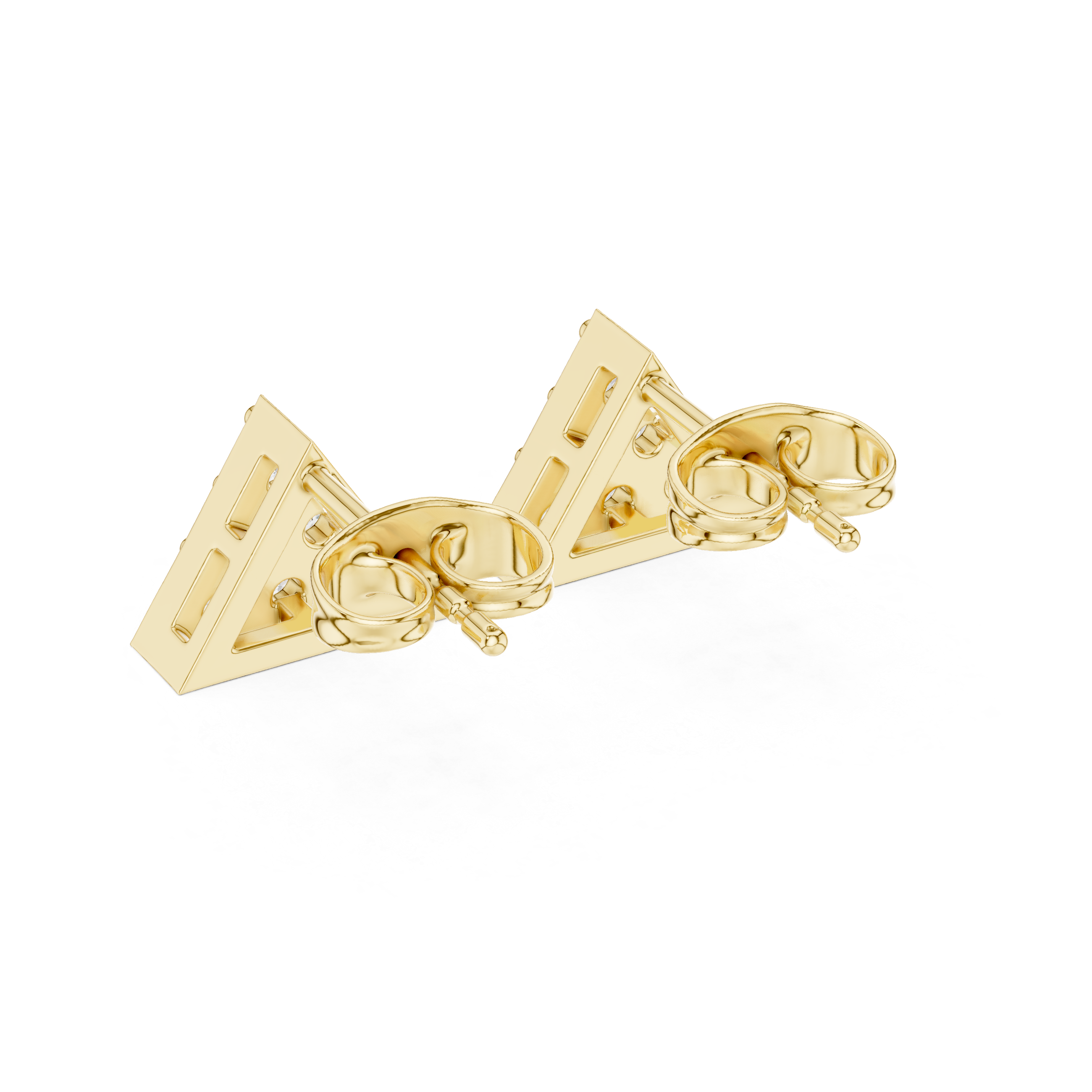 Luxury Triangle Diamond Stud Earrings