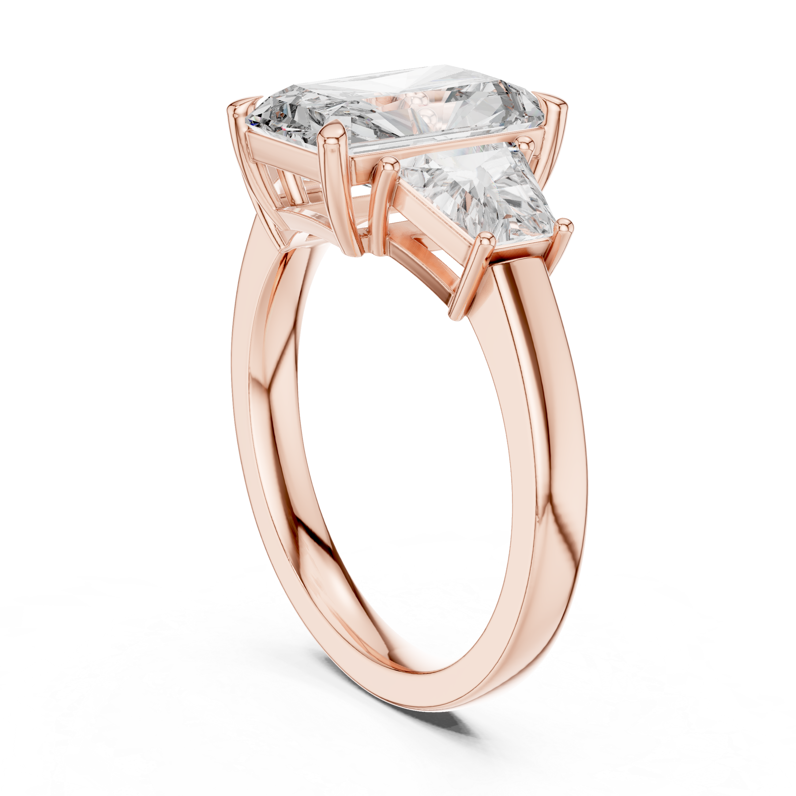Radiant Three Stone Ring
