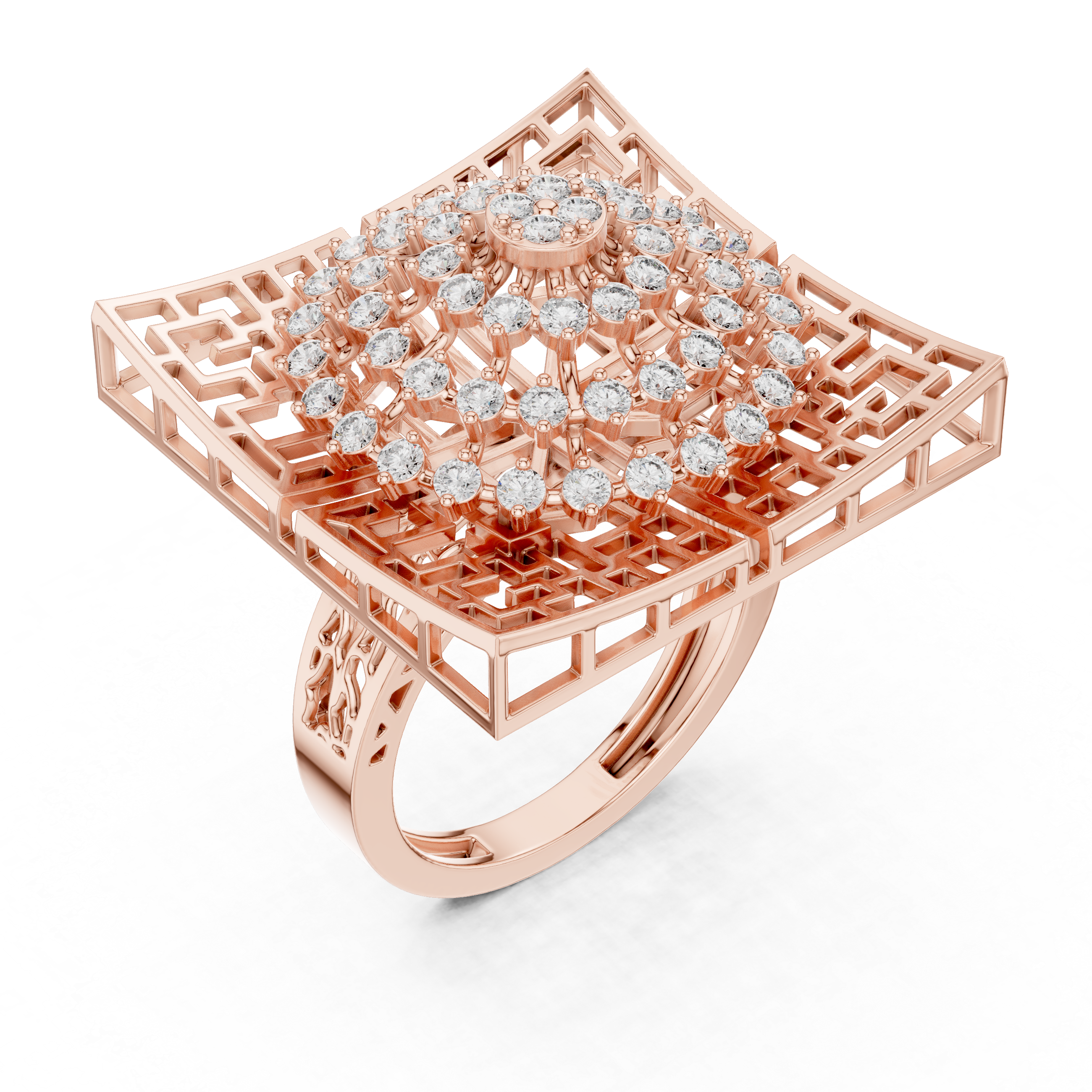 Luxury Square Halo Ring