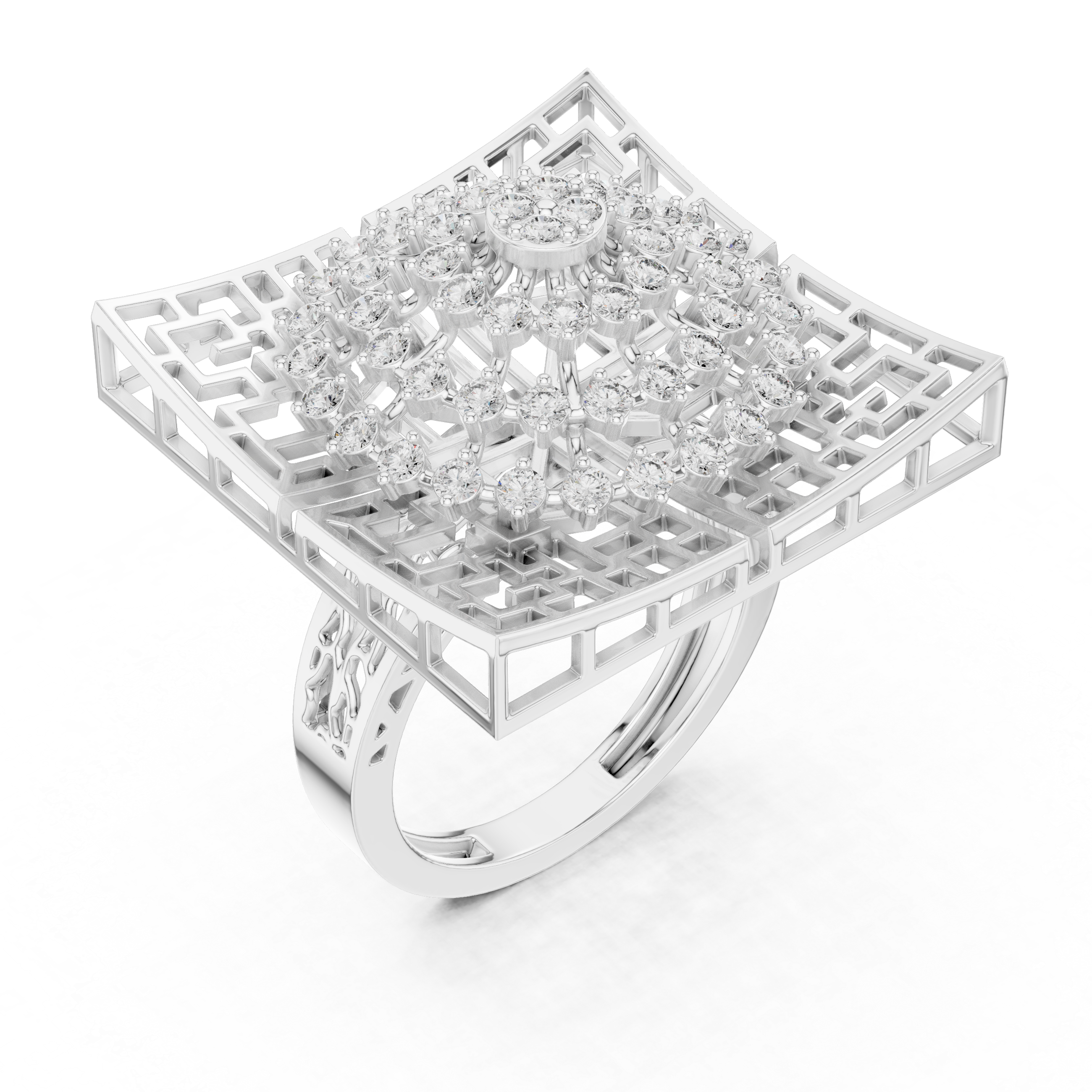 Luxury Square Halo Ring