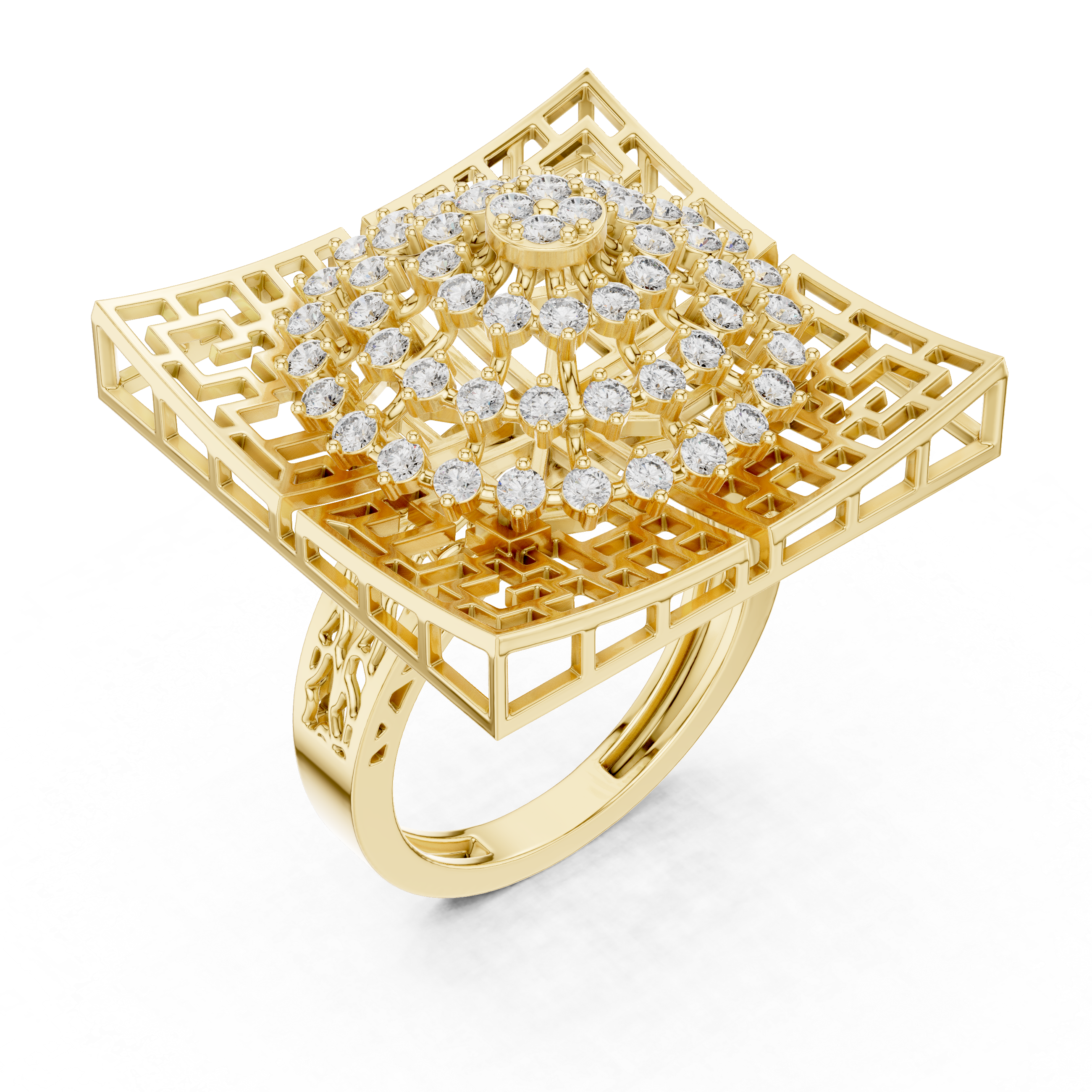 Luxury Square Halo Ring