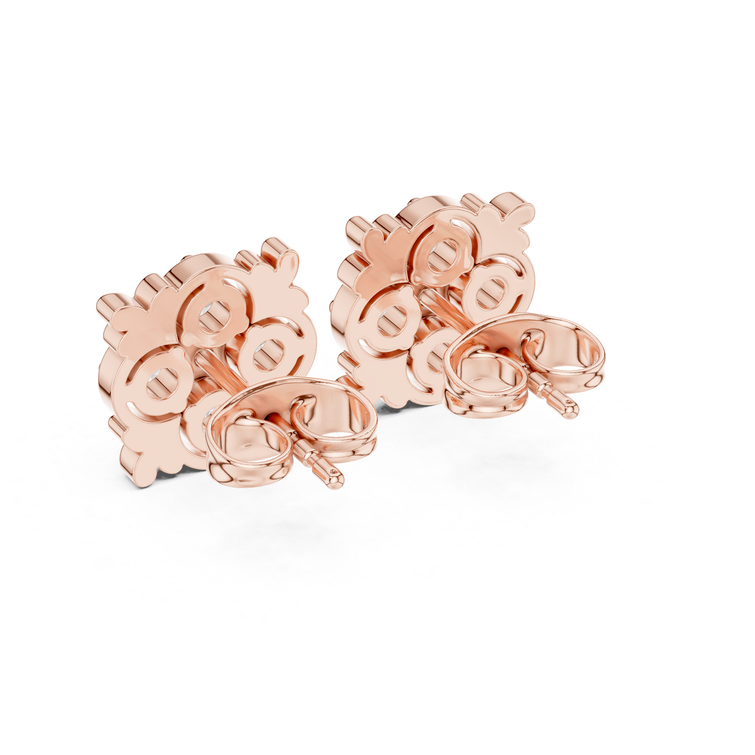 Luxury Floral Diamond Stud Earrings