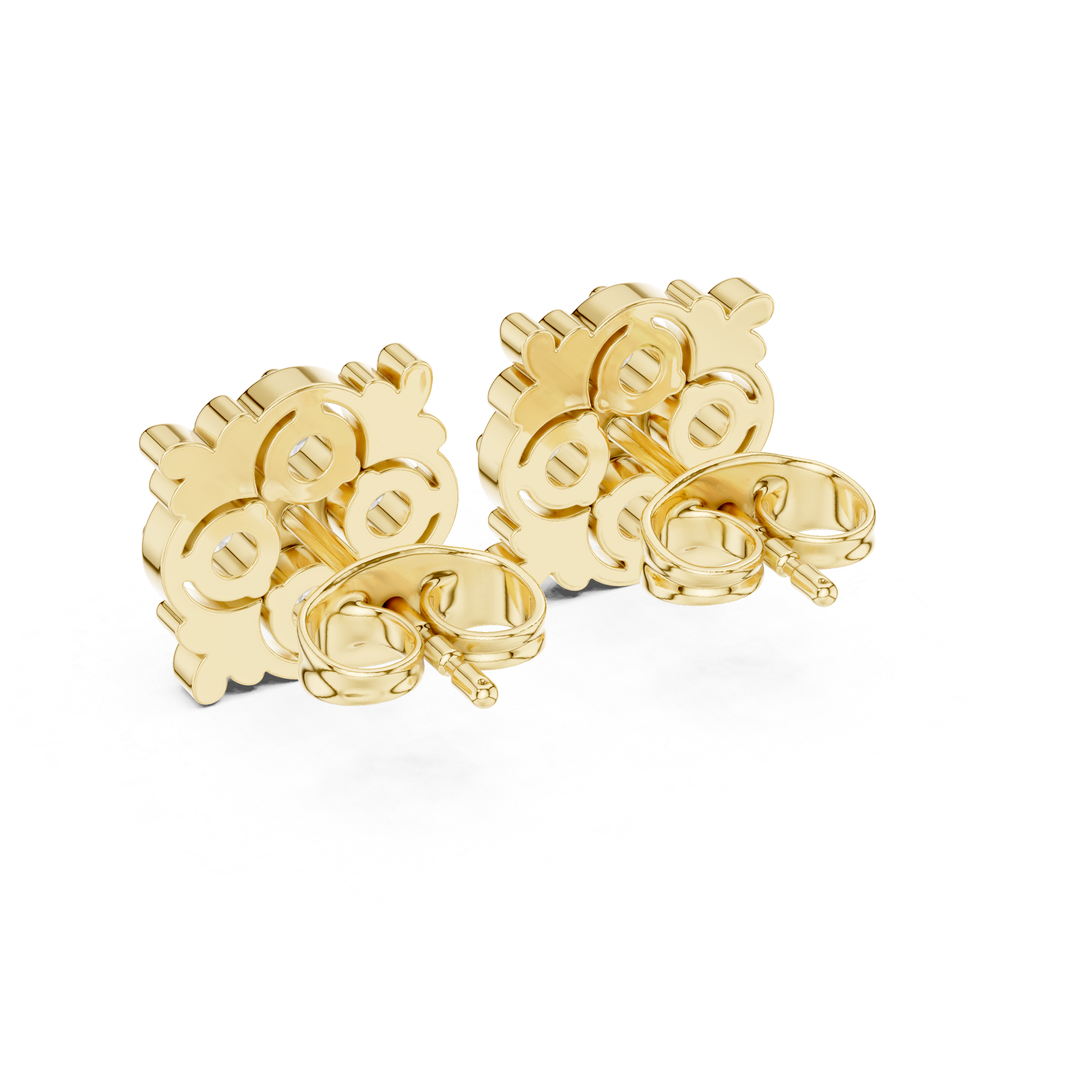 Luxury Floral Diamond Stud Earrings