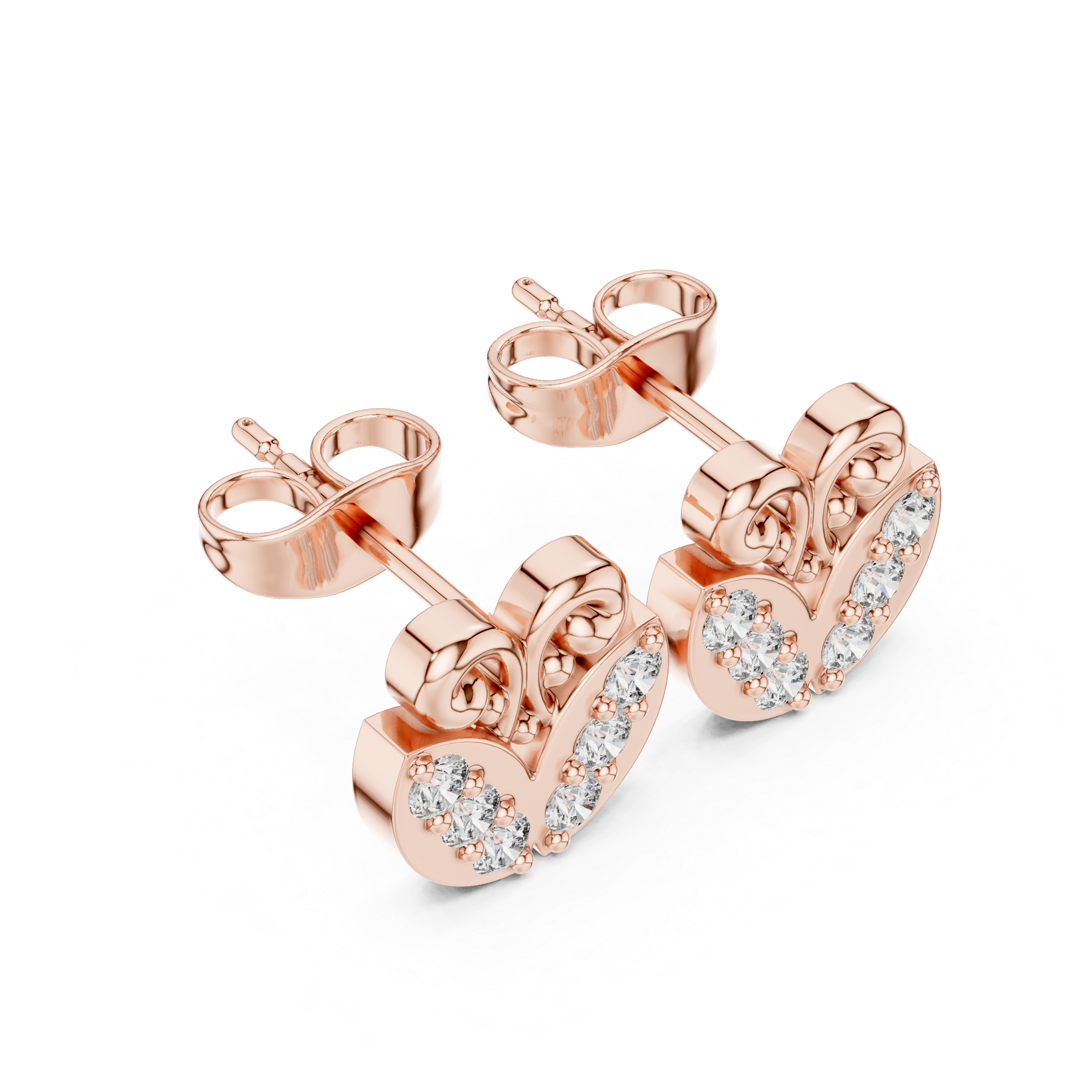 Luxury Scroll Heart Earrings