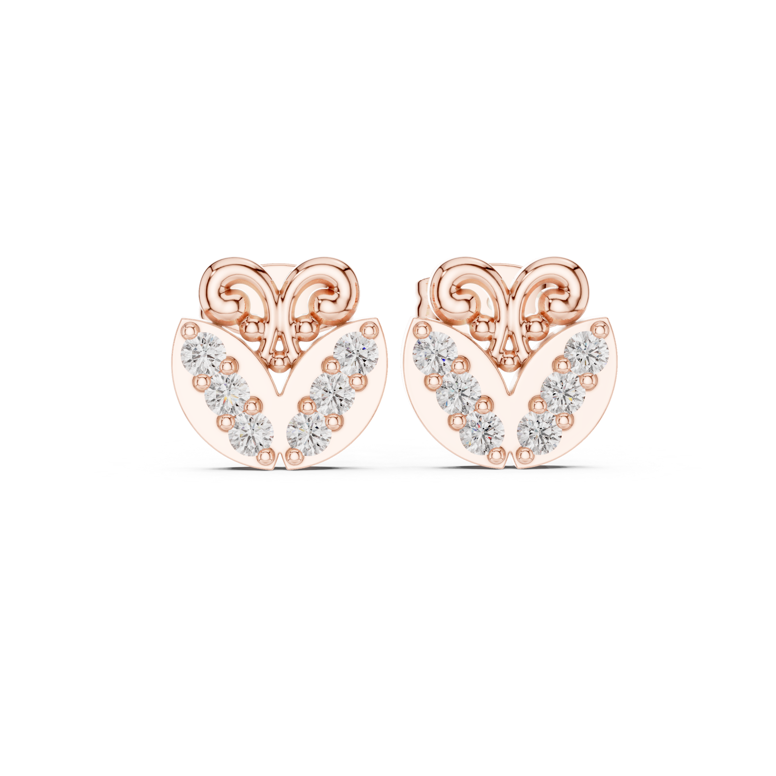 Luxury Scroll Heart Earrings