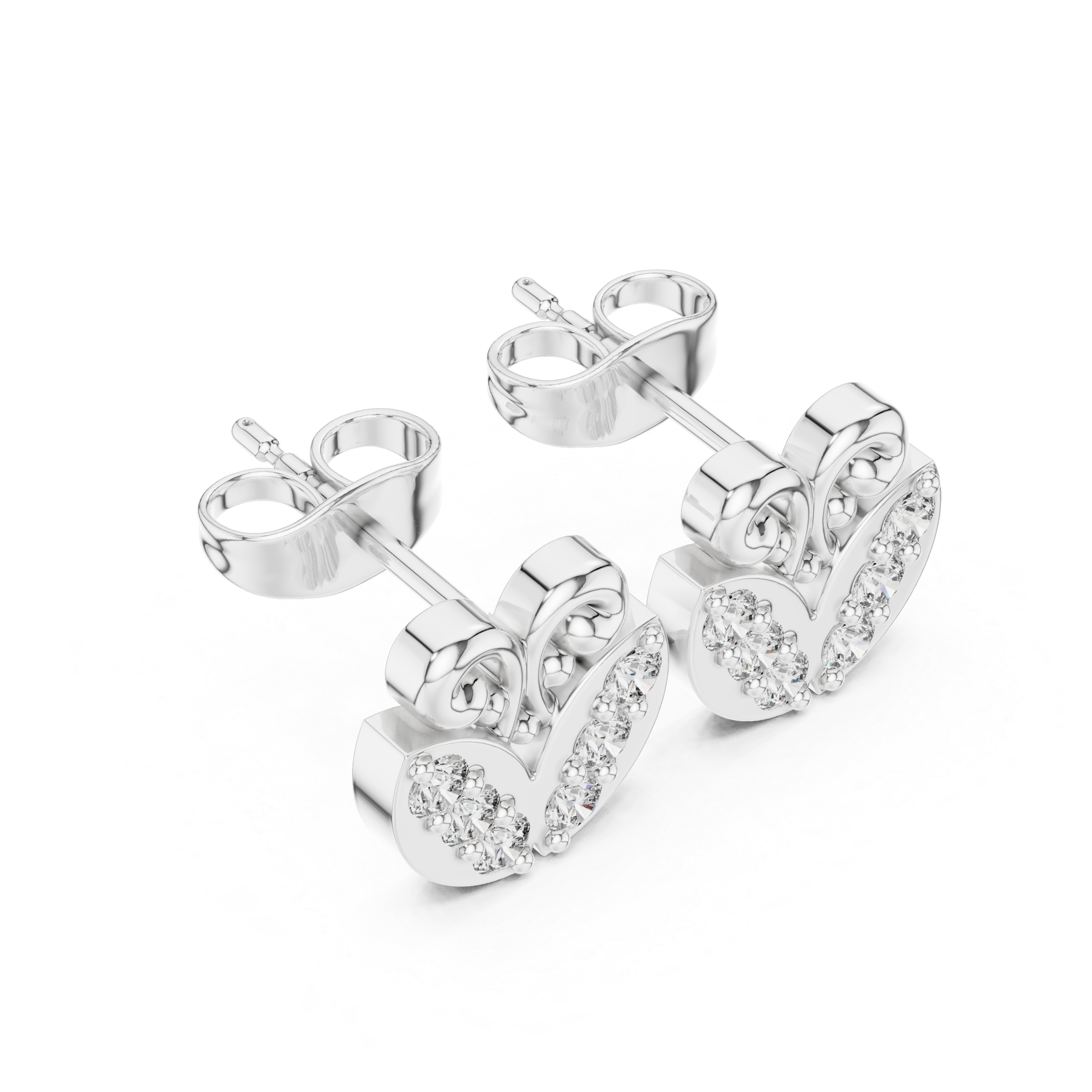 Luxury Scroll Heart Earrings