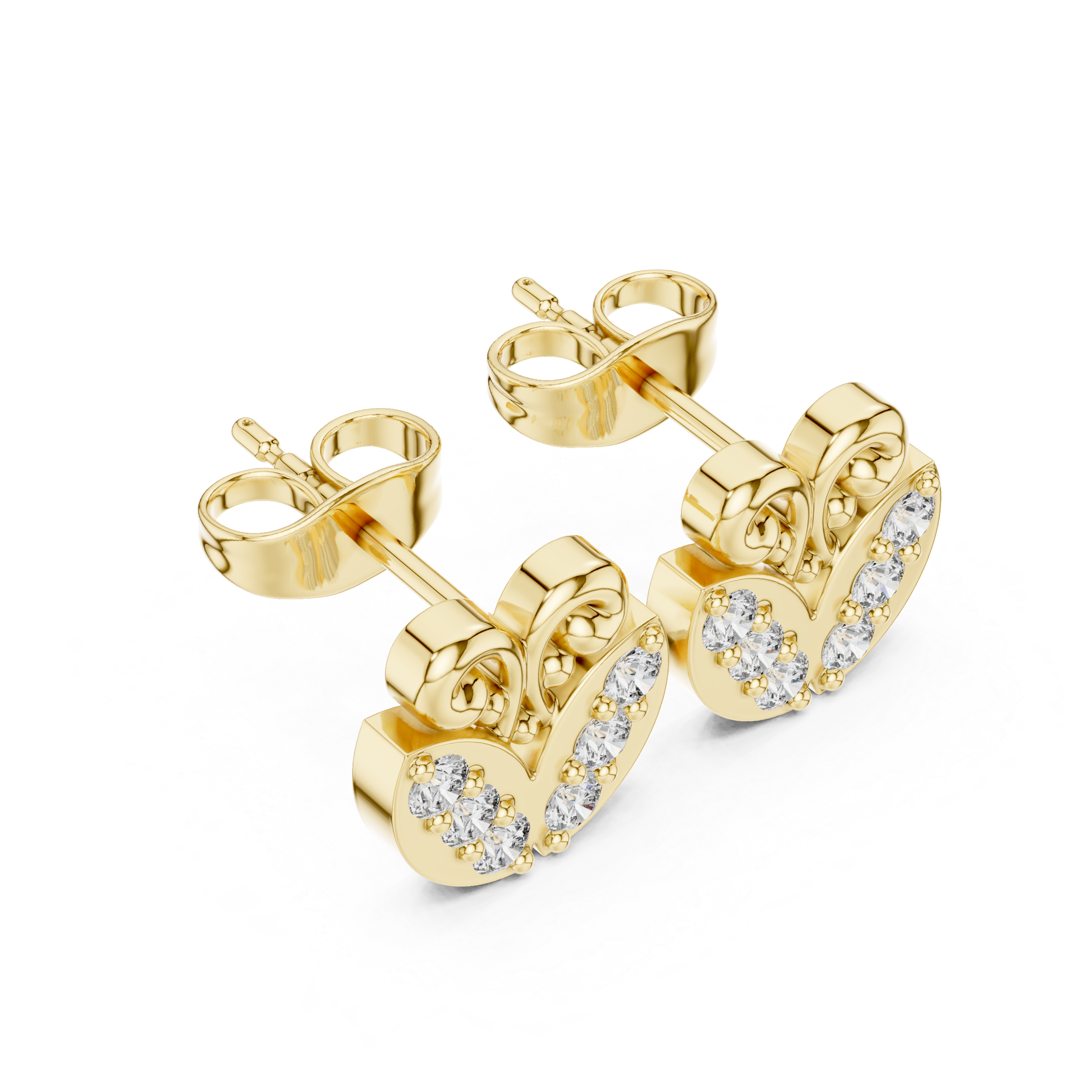 Luxury Scroll Heart Earrings