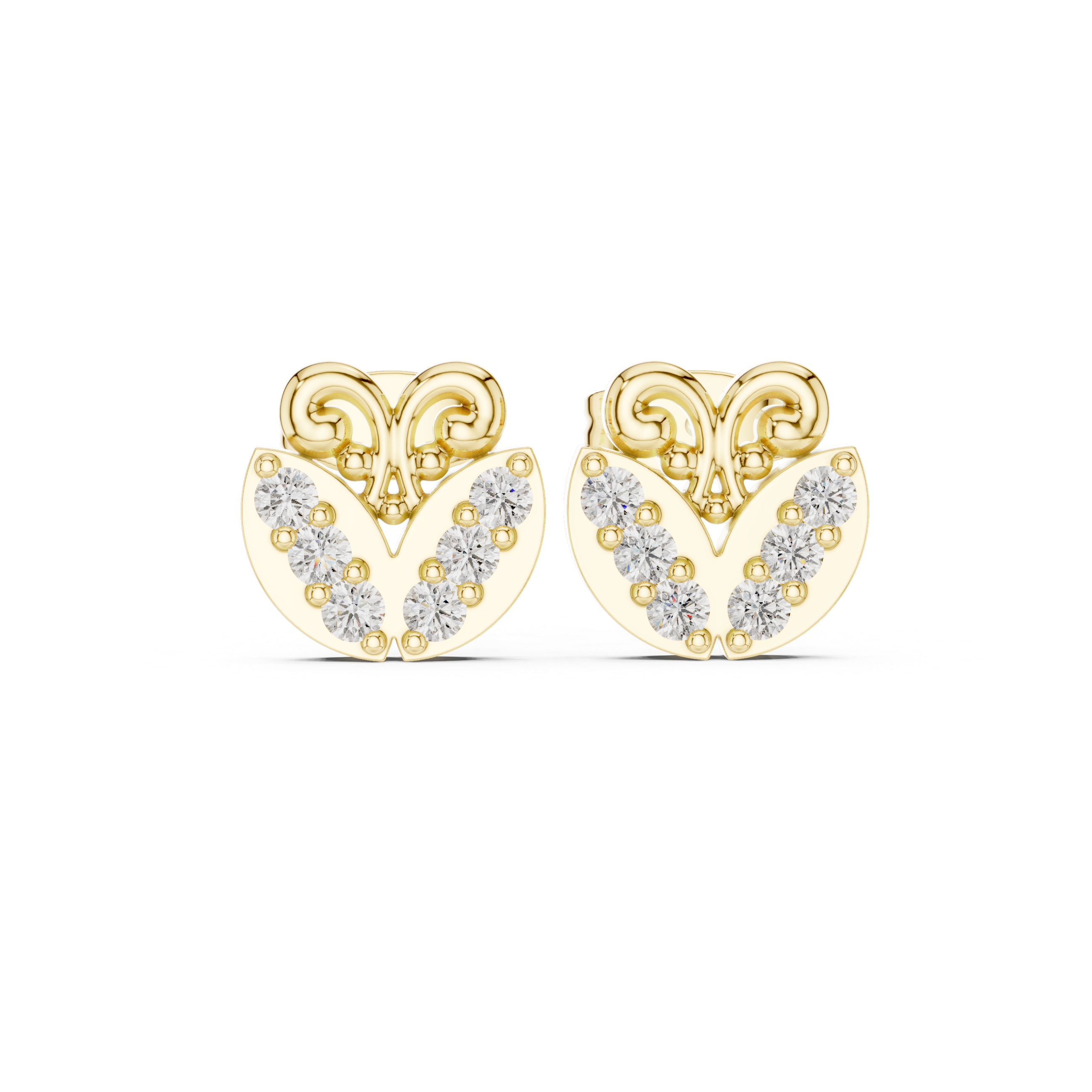 Luxury Scroll Heart Earrings
