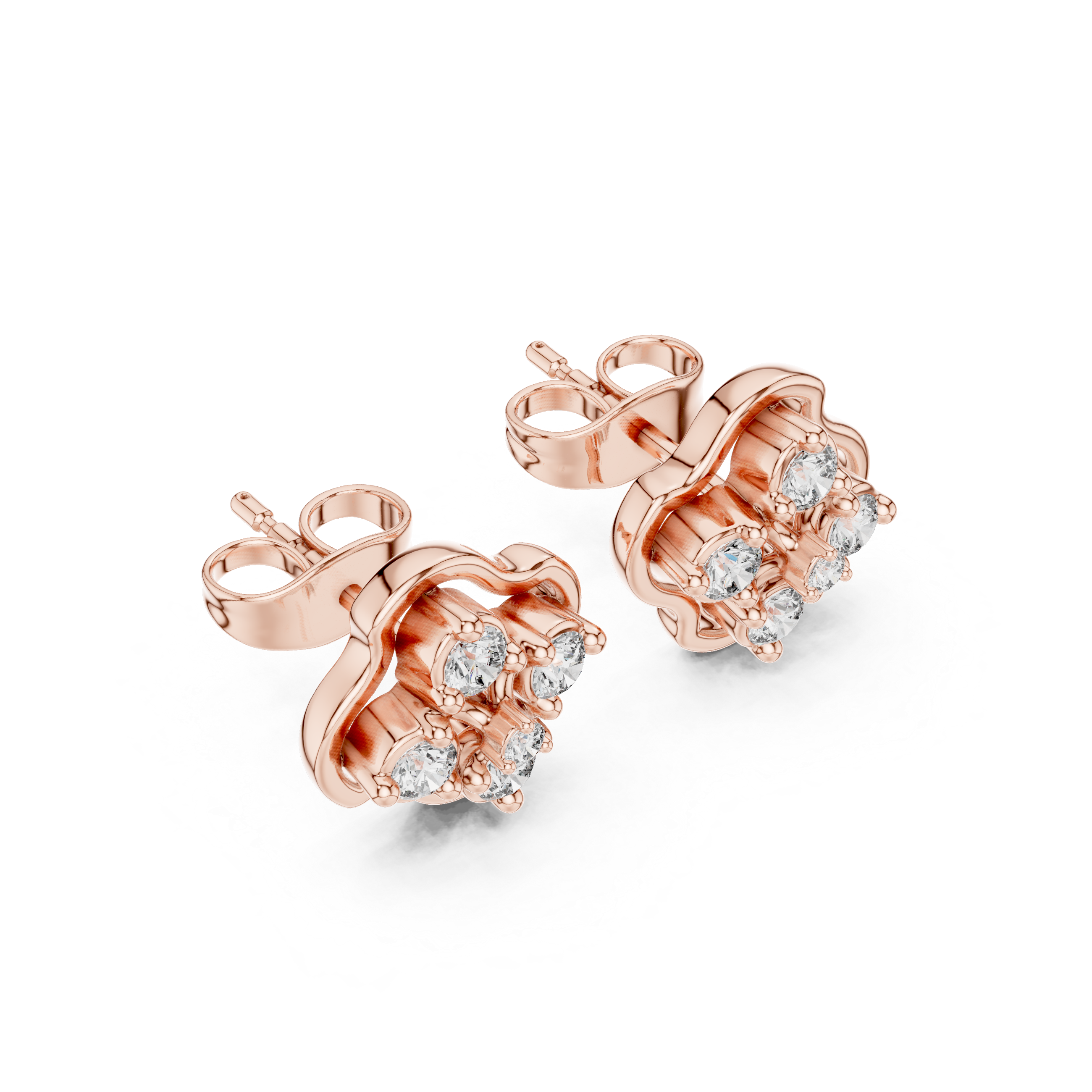 Luxury Floral Cluster Stud Earrings
