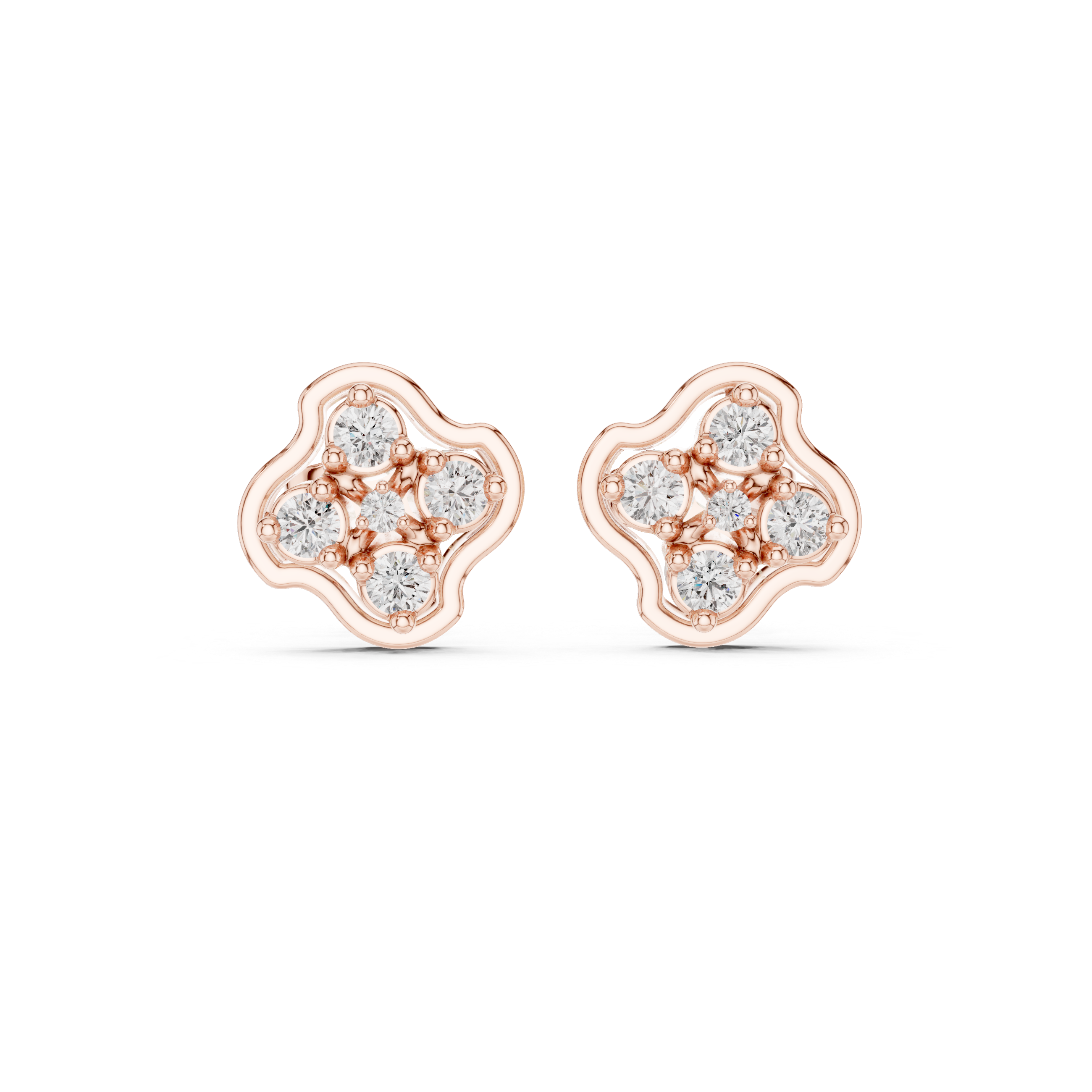 Luxury Floral Cluster Stud Earrings