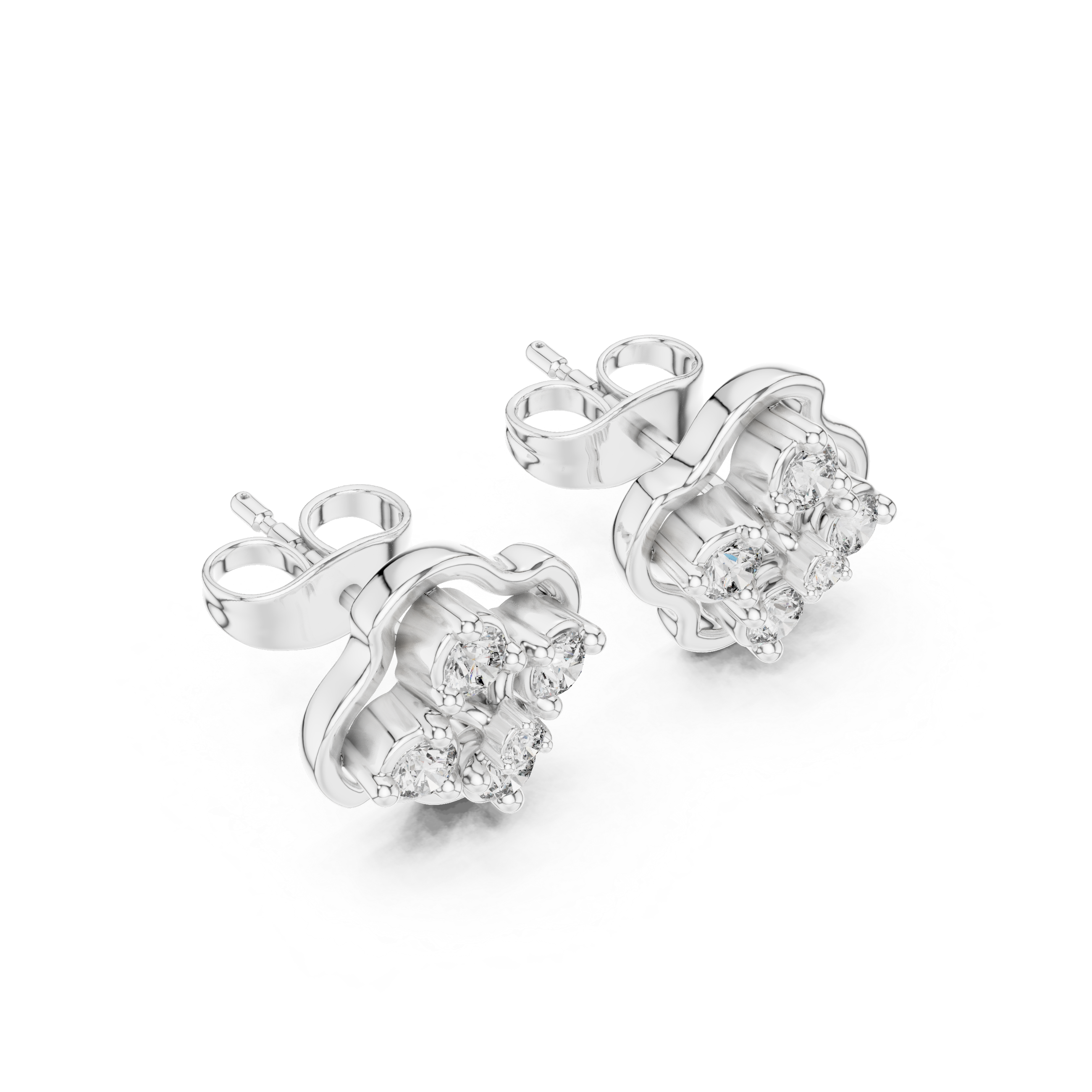 Luxury Floral Cluster Stud Earrings