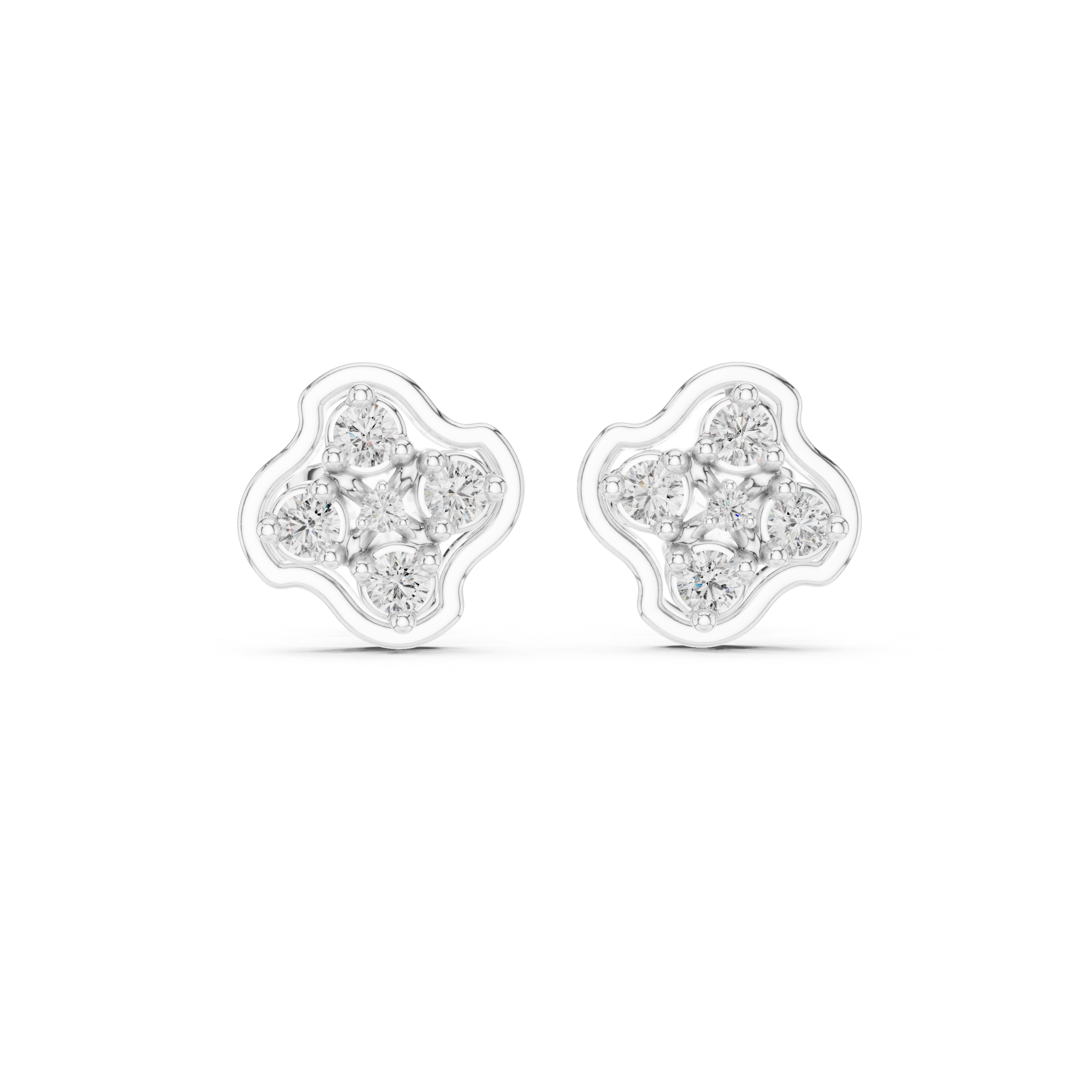 Luxury Floral Cluster Stud Earrings