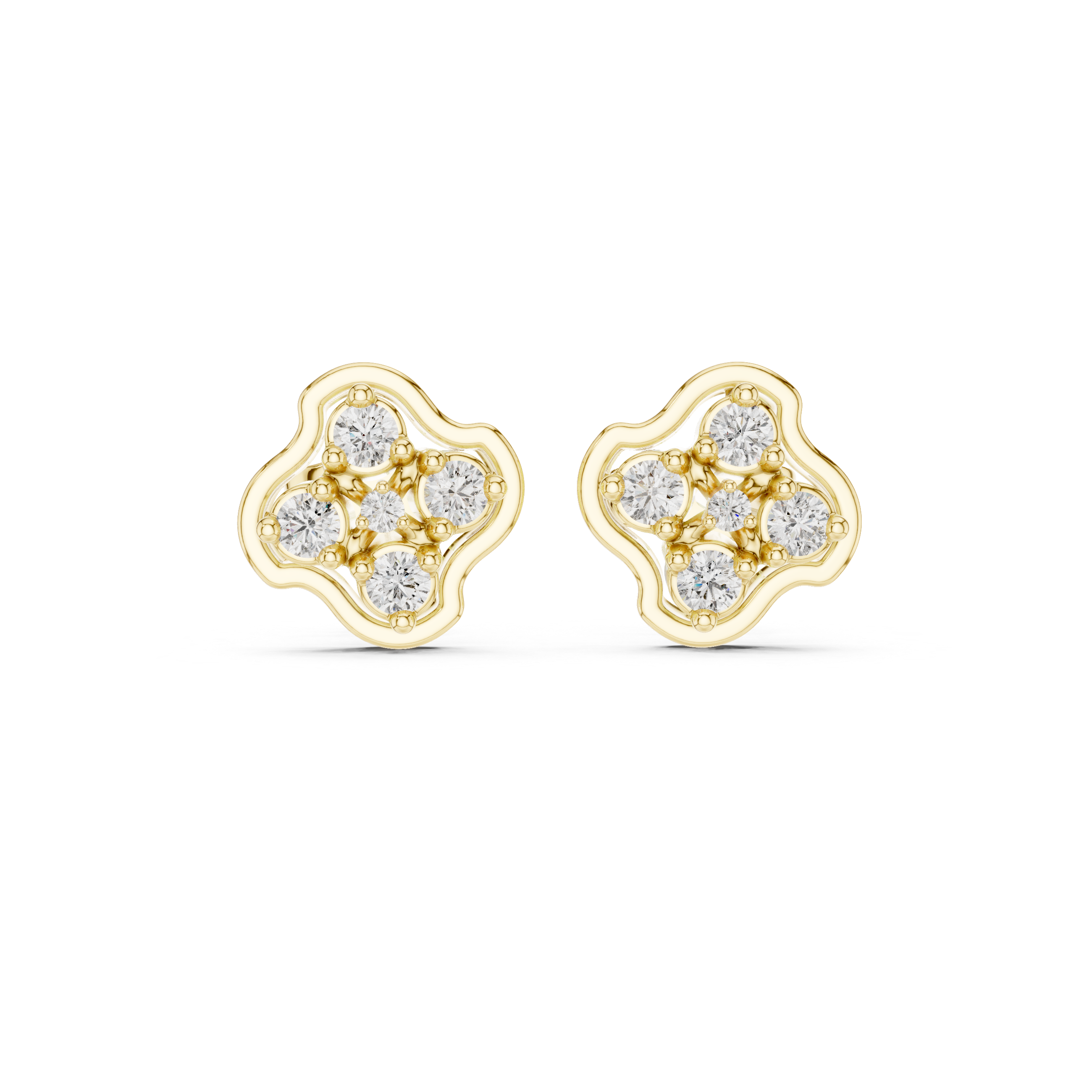Luxury Floral Cluster Stud Earrings