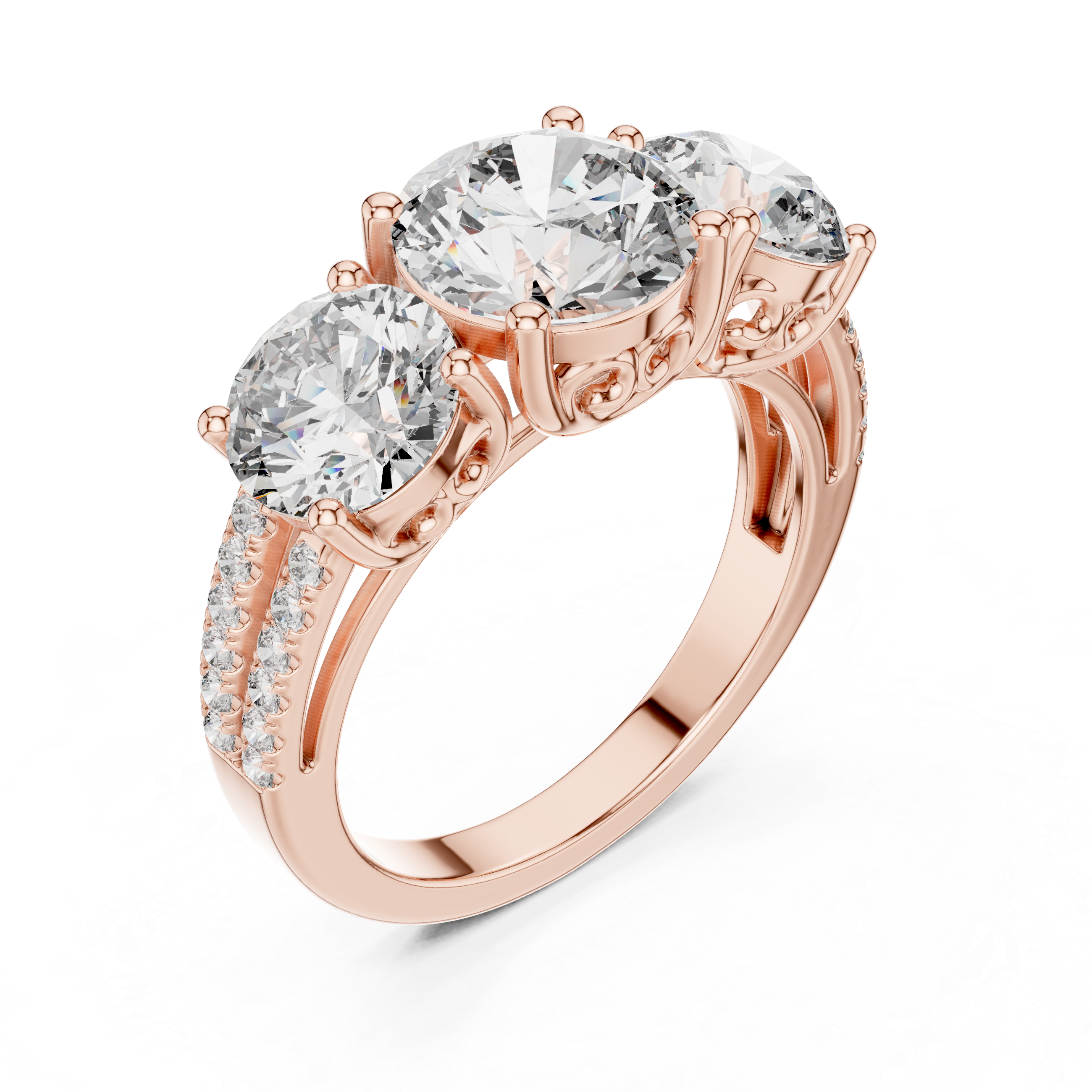 Luxury Three Stone Diamond Ring