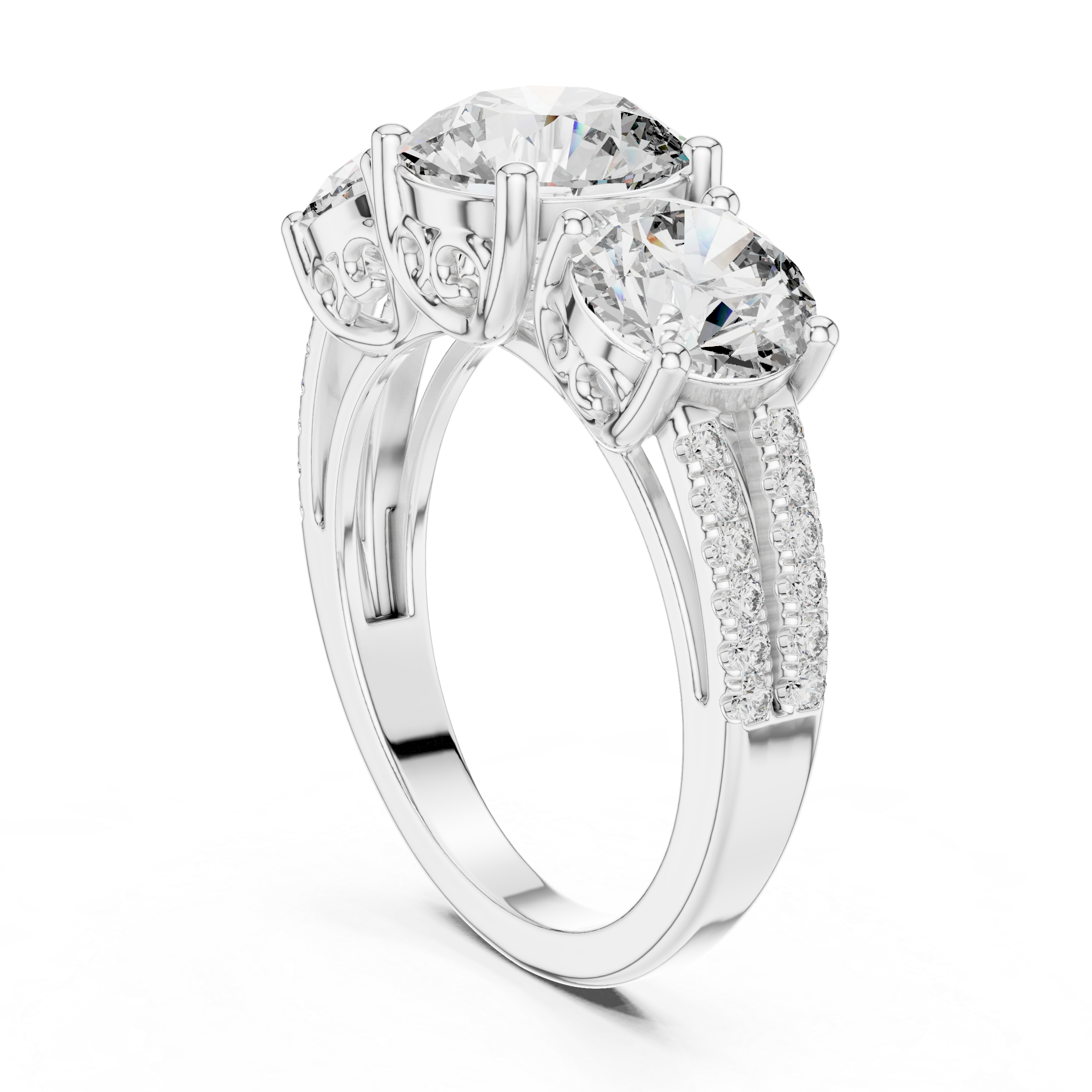 Luxury Three Stone Diamond Ring