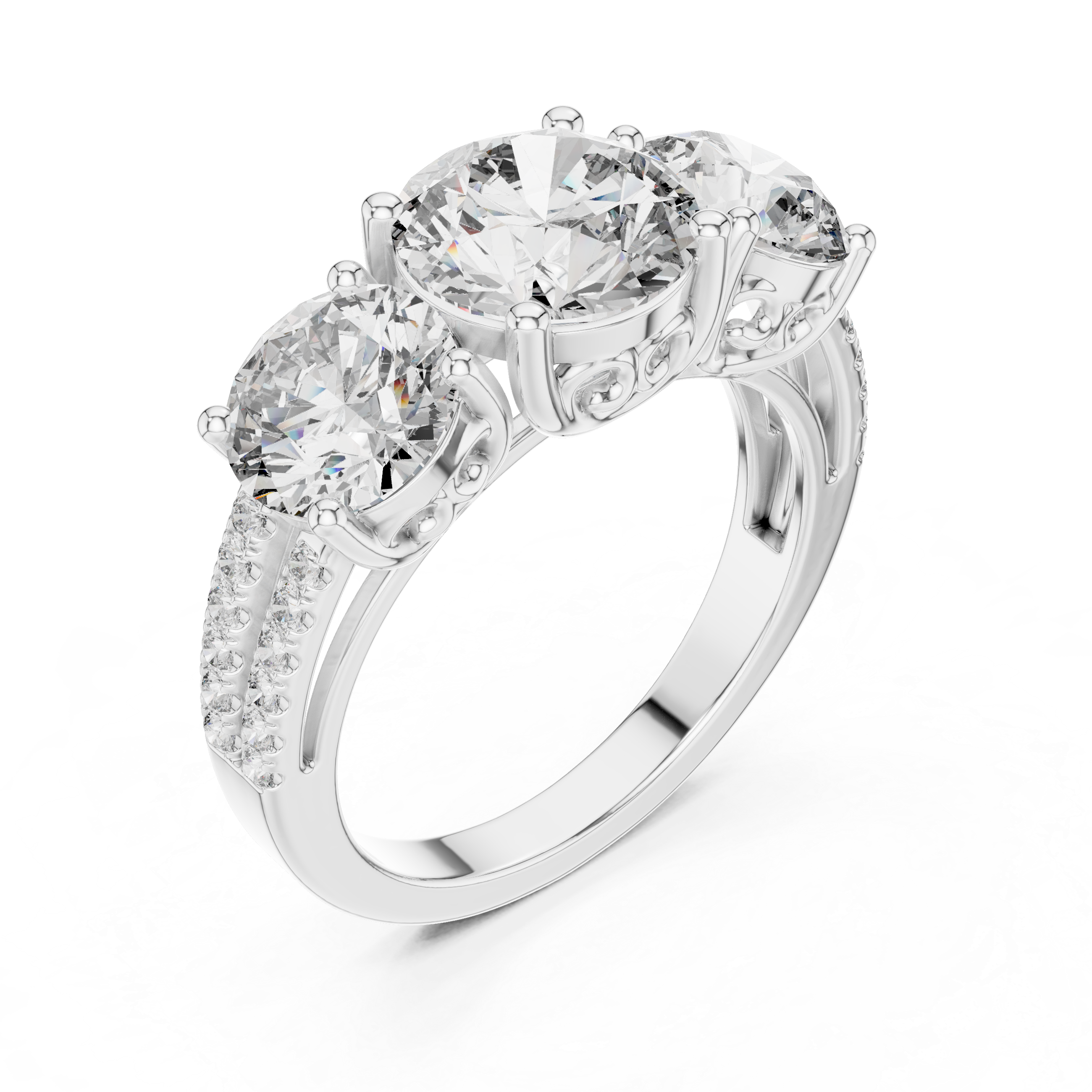 Luxury Three Stone Diamond Ring