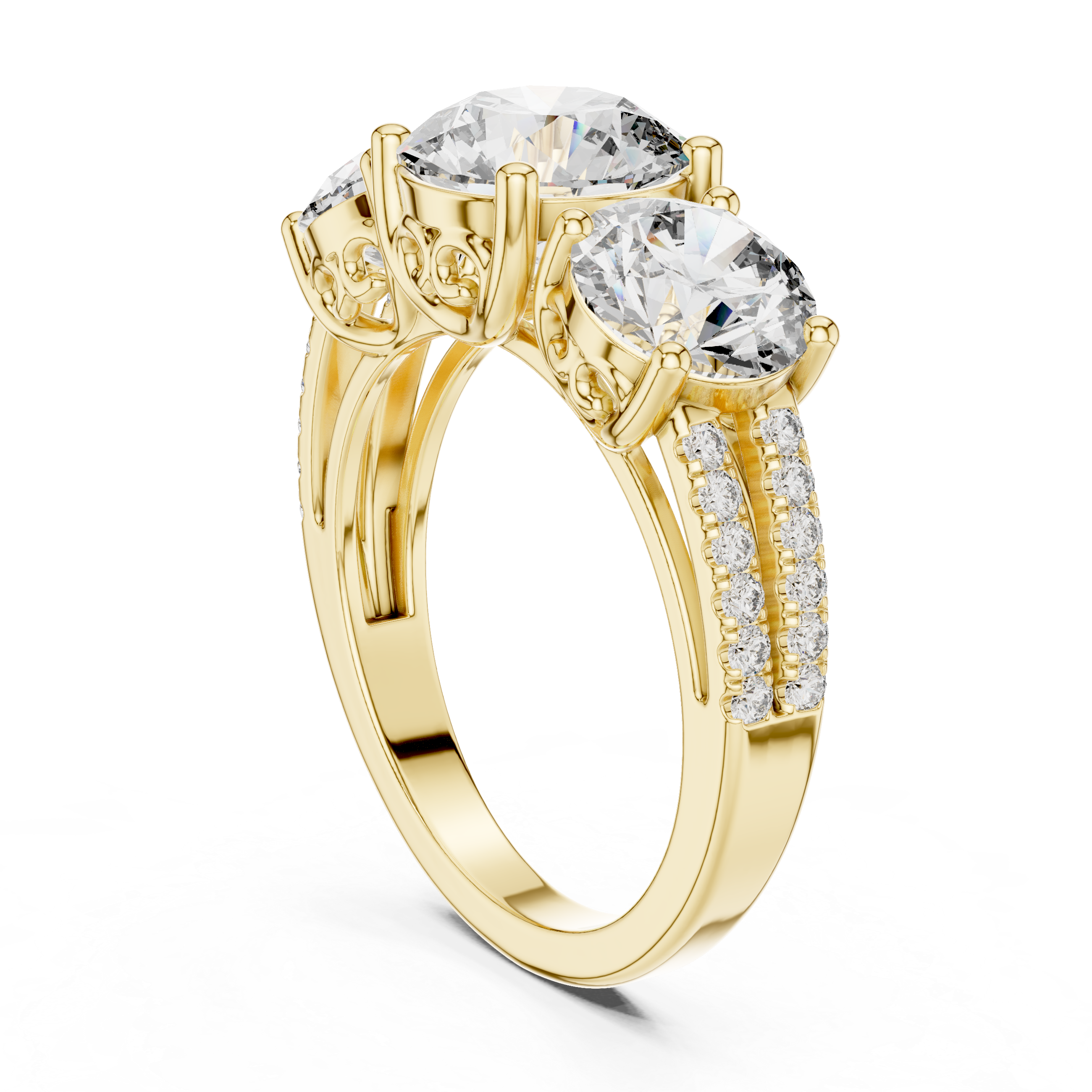 Luxury Three Stone Diamond Ring