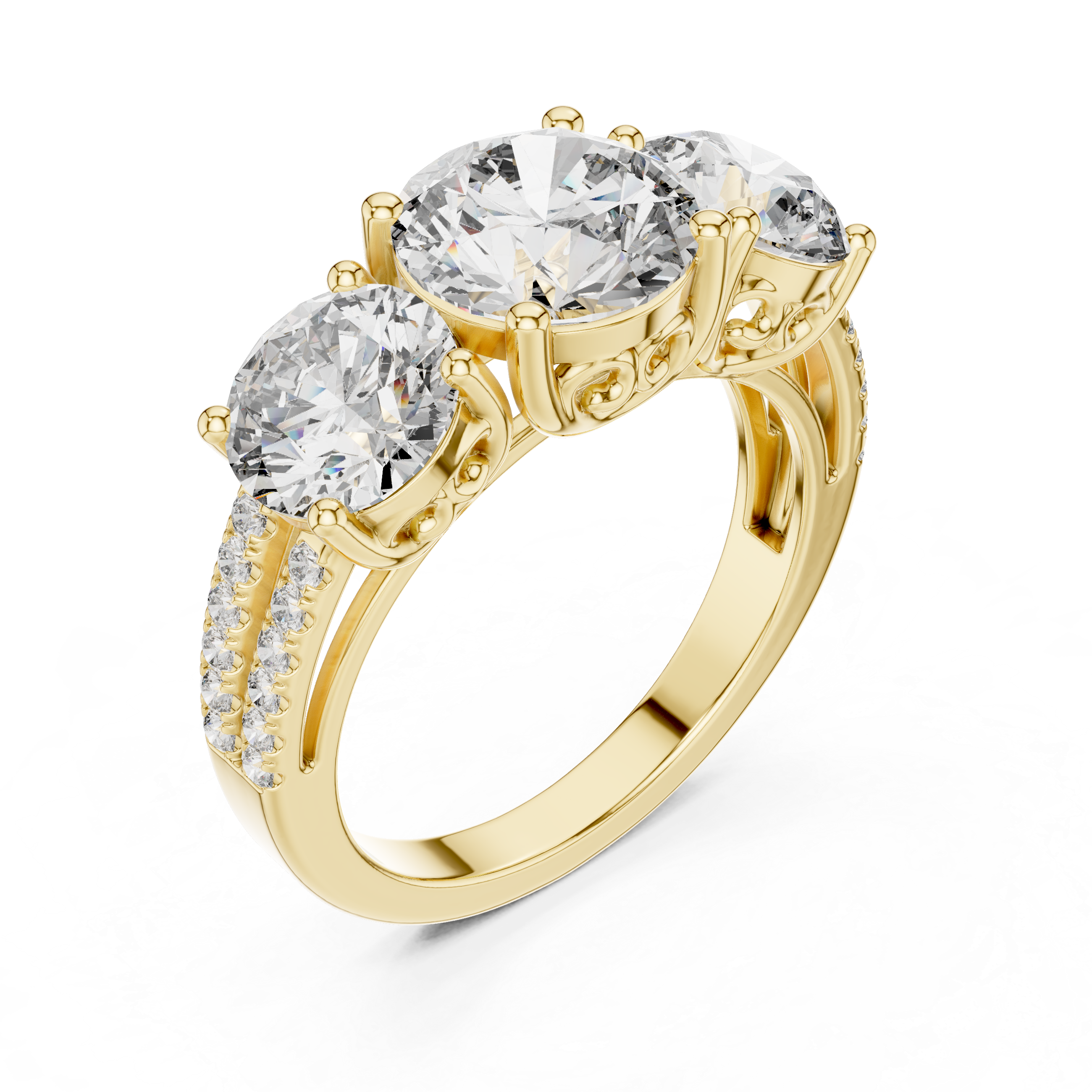 Luxury Three Stone Diamond Ring