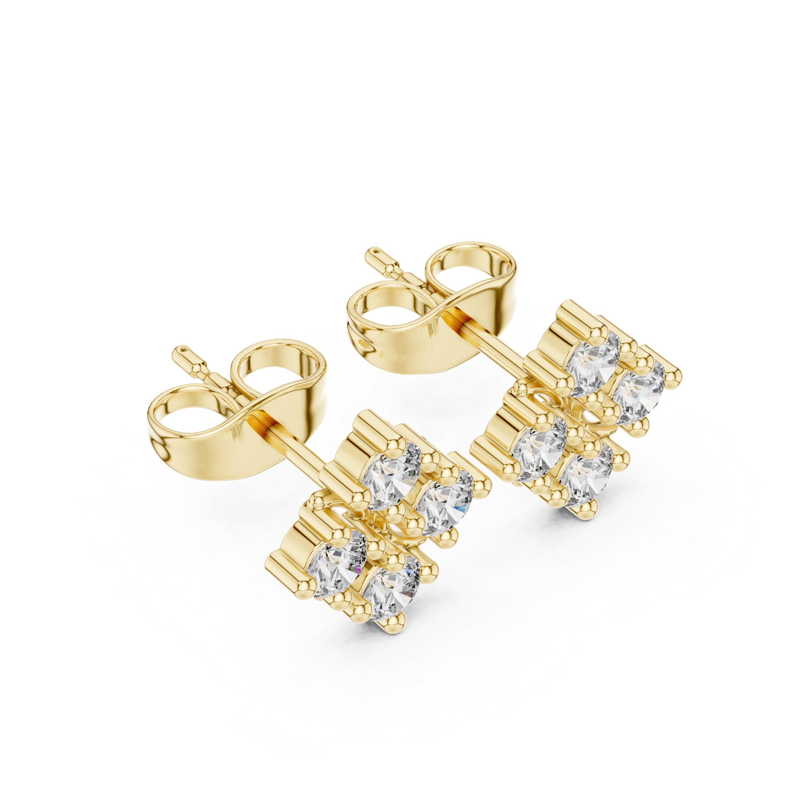 Diamond Floral Cluster Stud Earrings